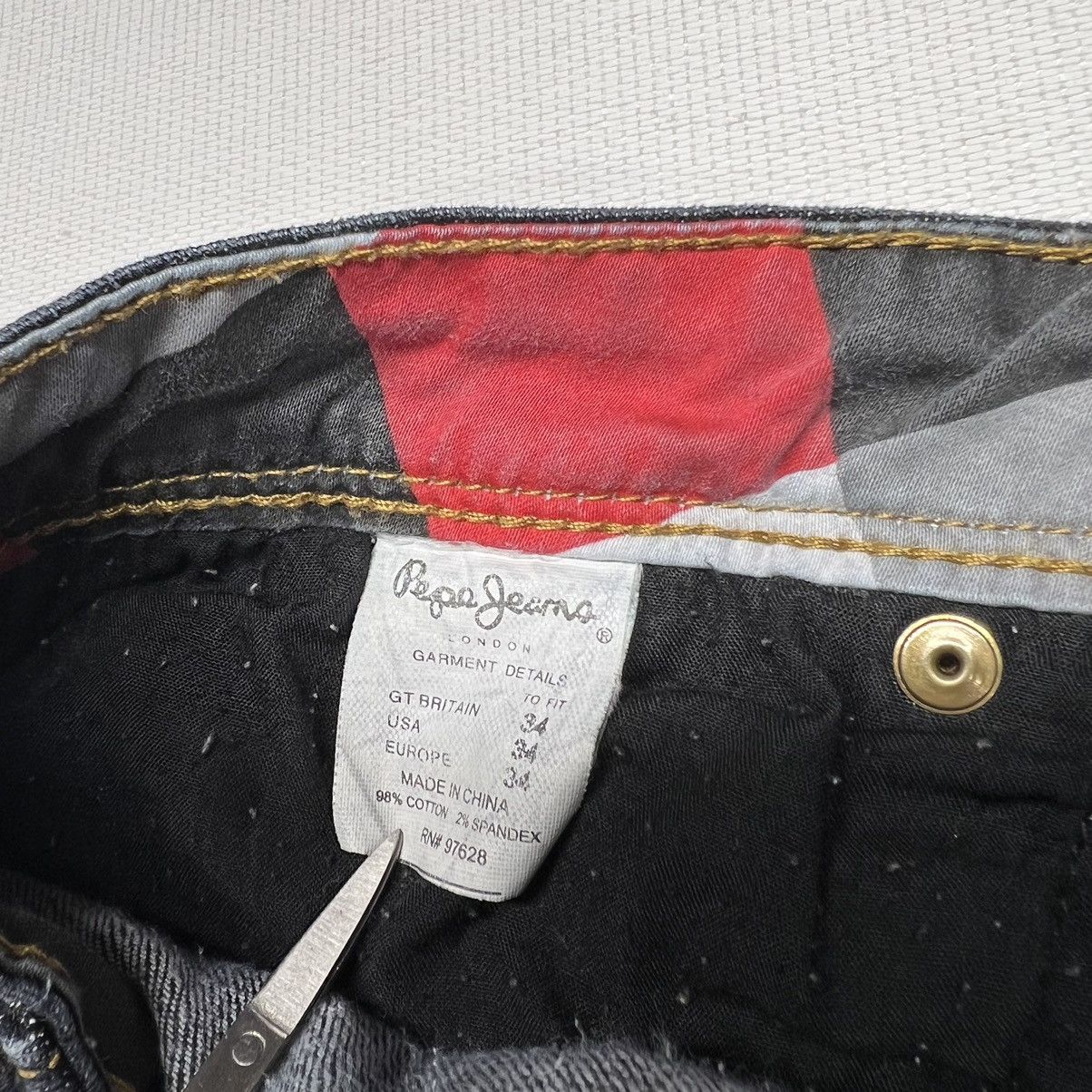 Pepe Jeans × Vintage VTG Pepe Jeans Blue Flared Bootcut London Pocket Patch Y2K Size 34" / US 12 / IT 48 - 15 Thumbnail
