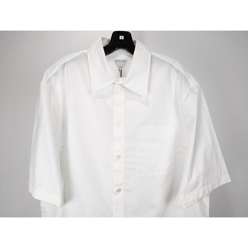 Bottega Veneta o1rshd1 Classic Cotton Poplin Shirt in White Size US M / EU 48-50 / 2 - 5 Thumbnail