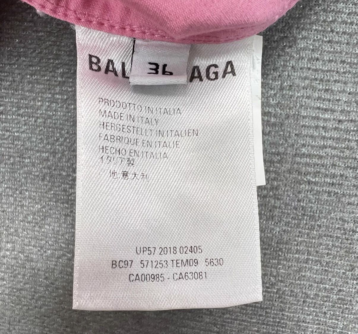 Balenciaga Balenciaga Pink Longline Letter Print Logo Shirt Size US XS / EU 42 / 0 - 6 Thumbnail