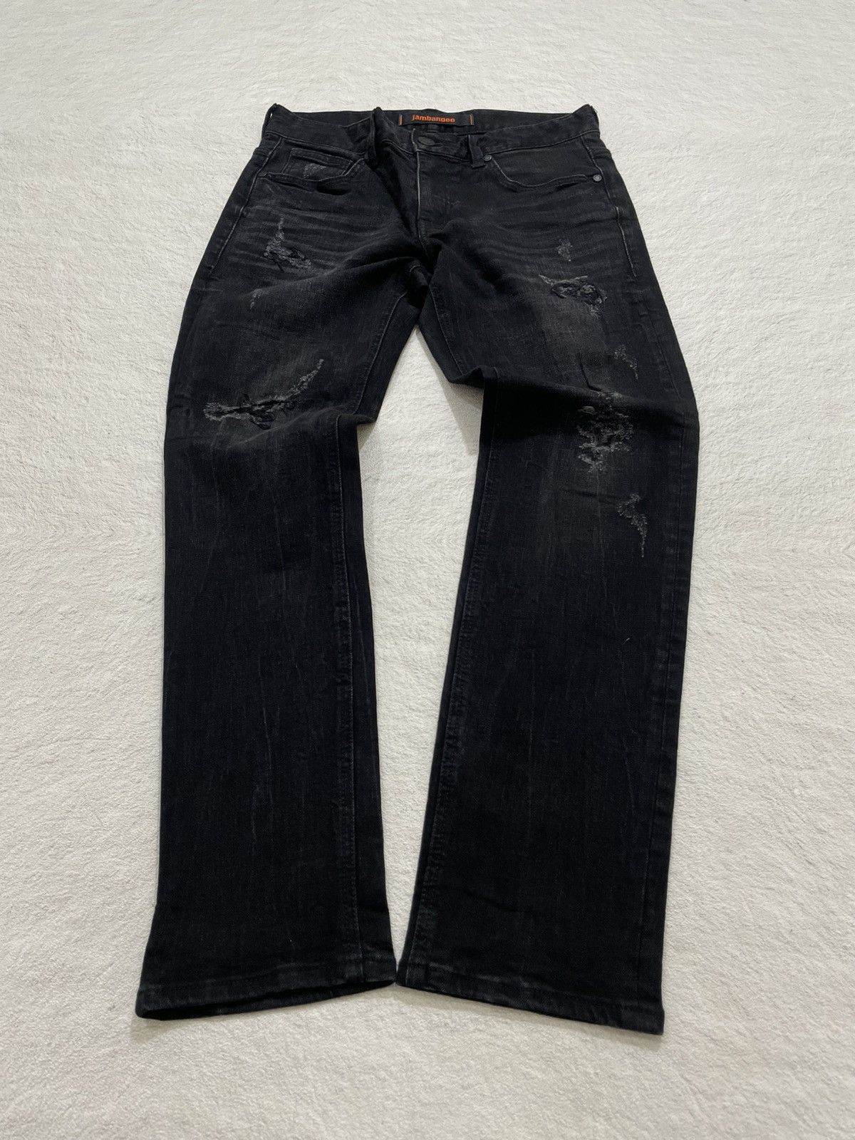 Japanese Brand Jambange Distressed Washed Black Jeans y2k Size US 30 / EU 46 - 1 Thumbnail