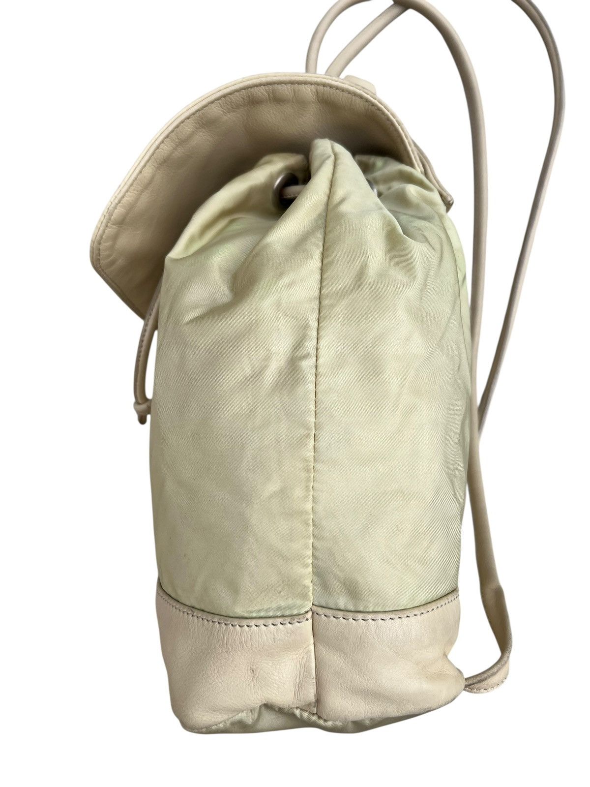 Leather Vintage MaxMara Scratches Patina Leather Nylon Backpack Size ONE SIZE - 13 Thumbnail