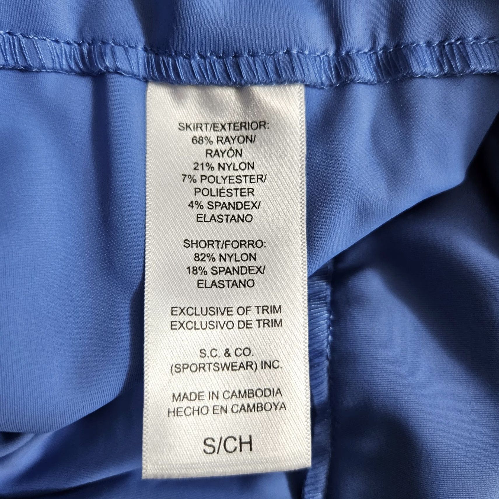 CO S.C. & Co Womens Skort Sz Small Blue Pull On Pockets Activewear Short A-Line 14" 18.5" Measurements Mens? Women? Size ONE SIZE - 3 Thumbnail
