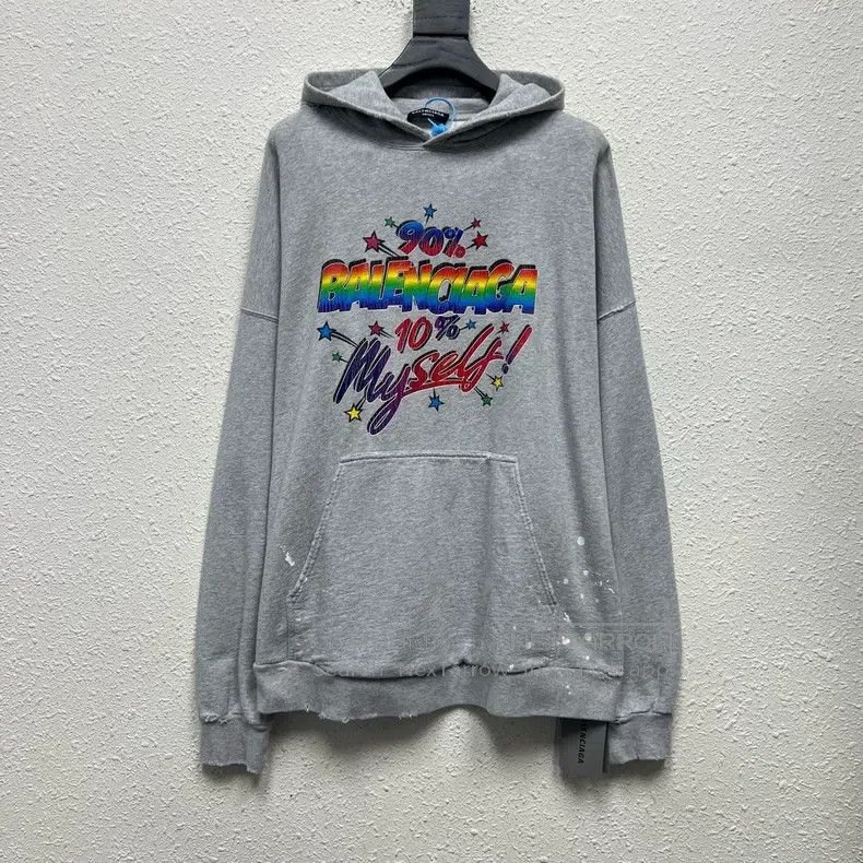 Balenciaga Balenciaga Colorful logo distressed hoodie Size US S / EU 44-46 / 1 - 1 Thumbnail