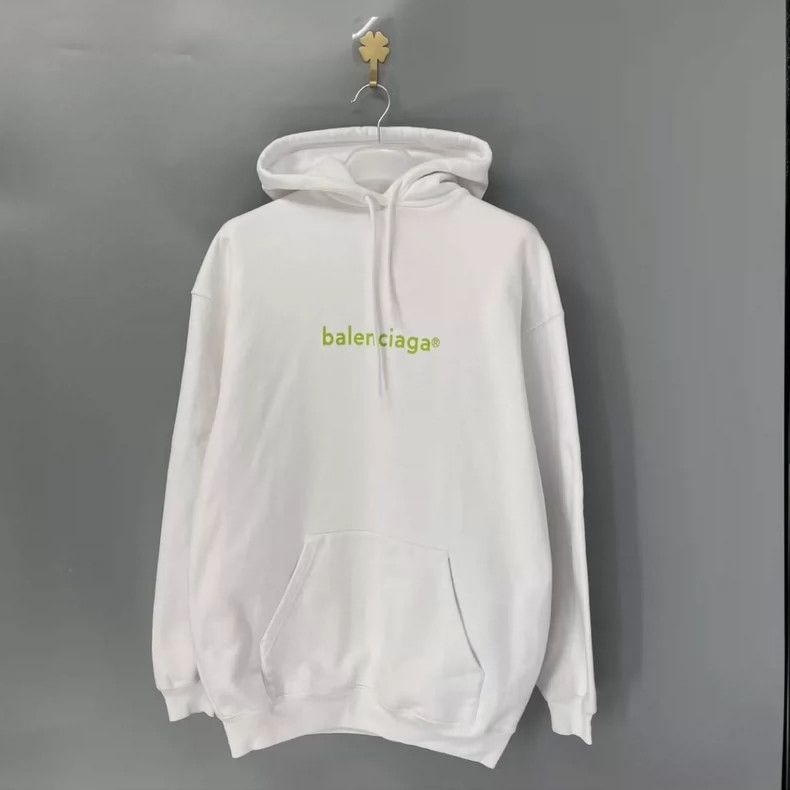 Balenciaga White printed logo hoodie