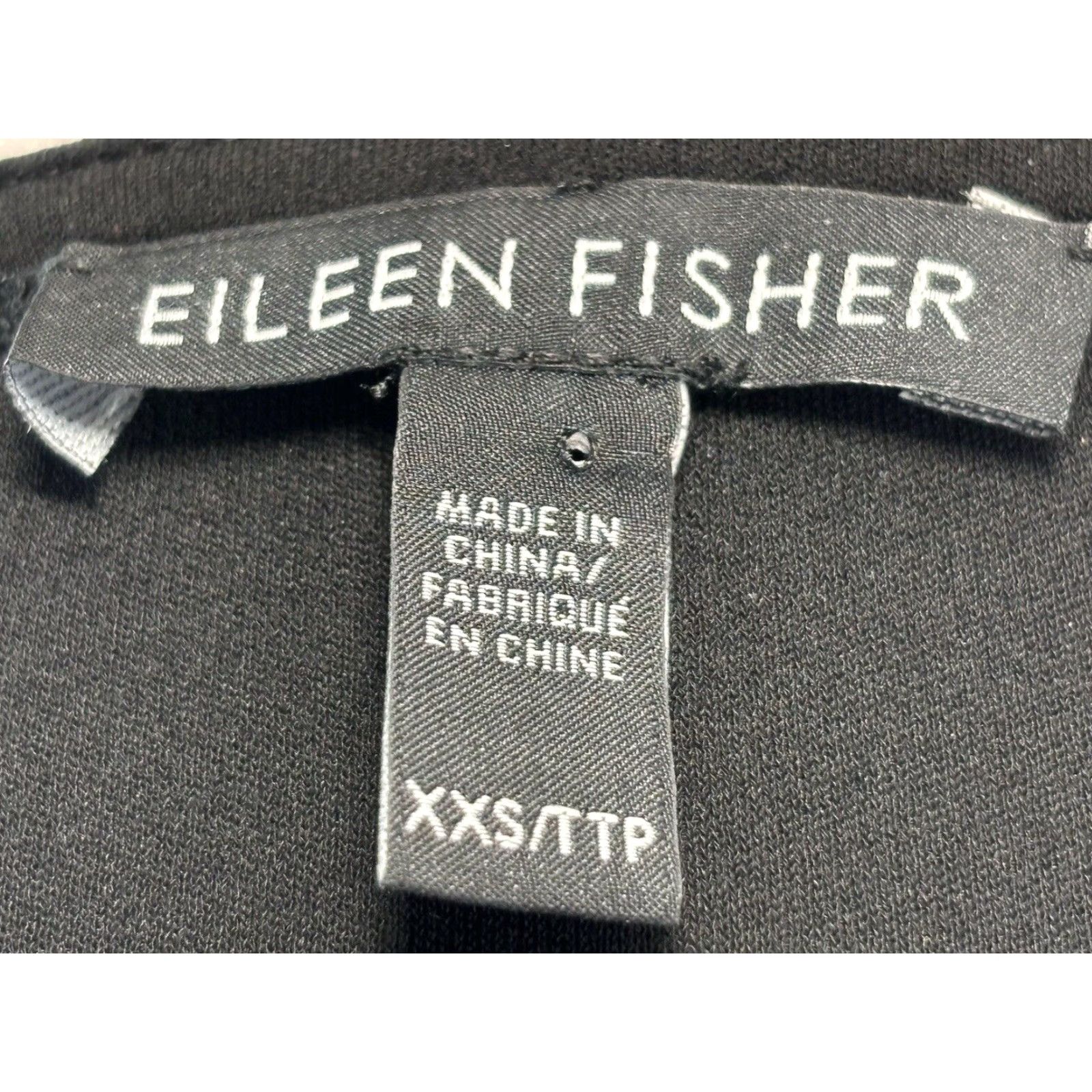 Eileen Fisher EILEEN FISHER Silk Shift Dress Women's Black 3/4 Sleeve XXS Knee Length Size XXS / US 00 / IT 34 - 6 Thumbnail