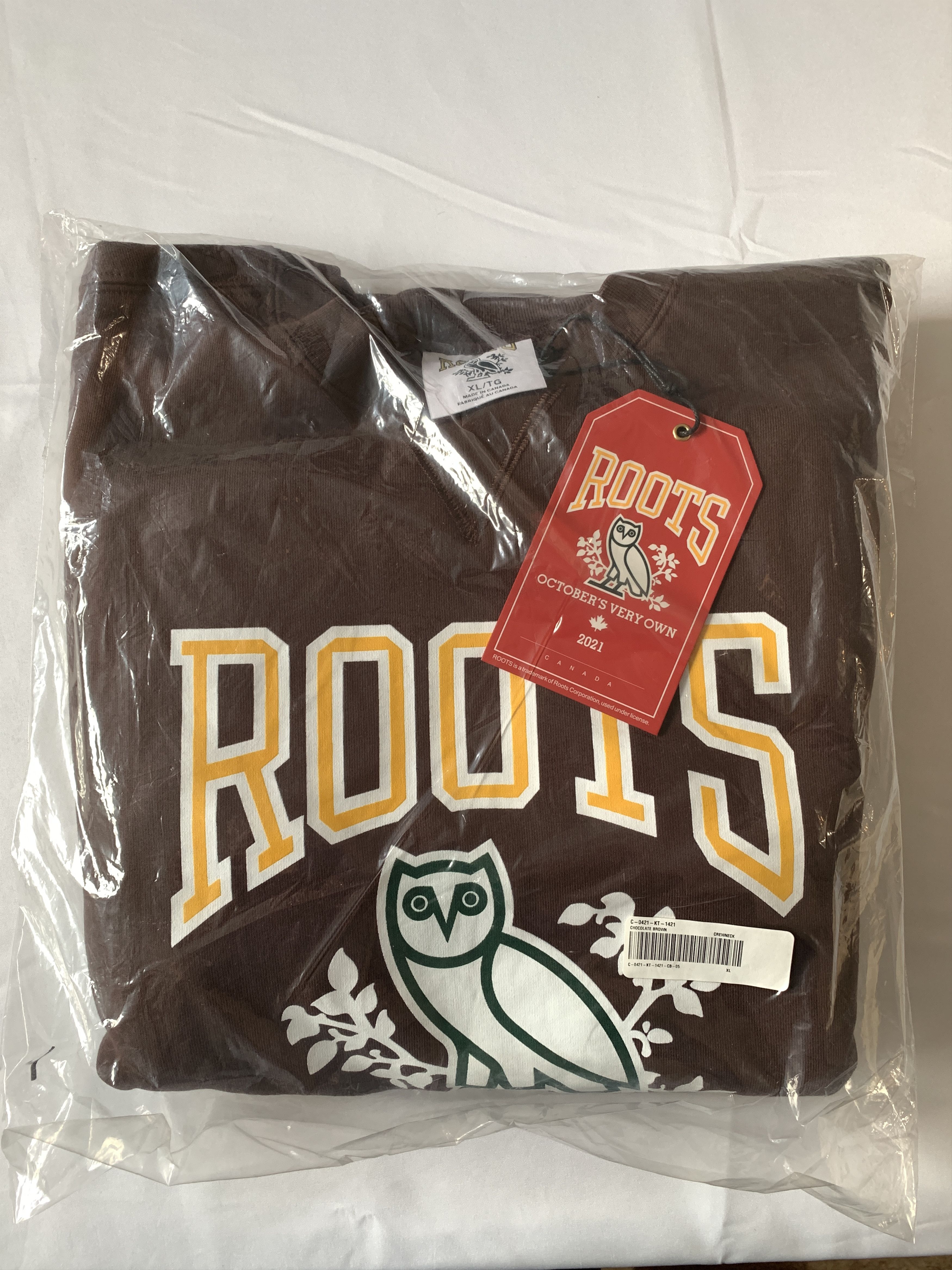 Drake OVO X ROOTS FW21 HERITAGE CREWNECK BROWN Size US XL / EU 56 / 4 - 6 Thumbnail