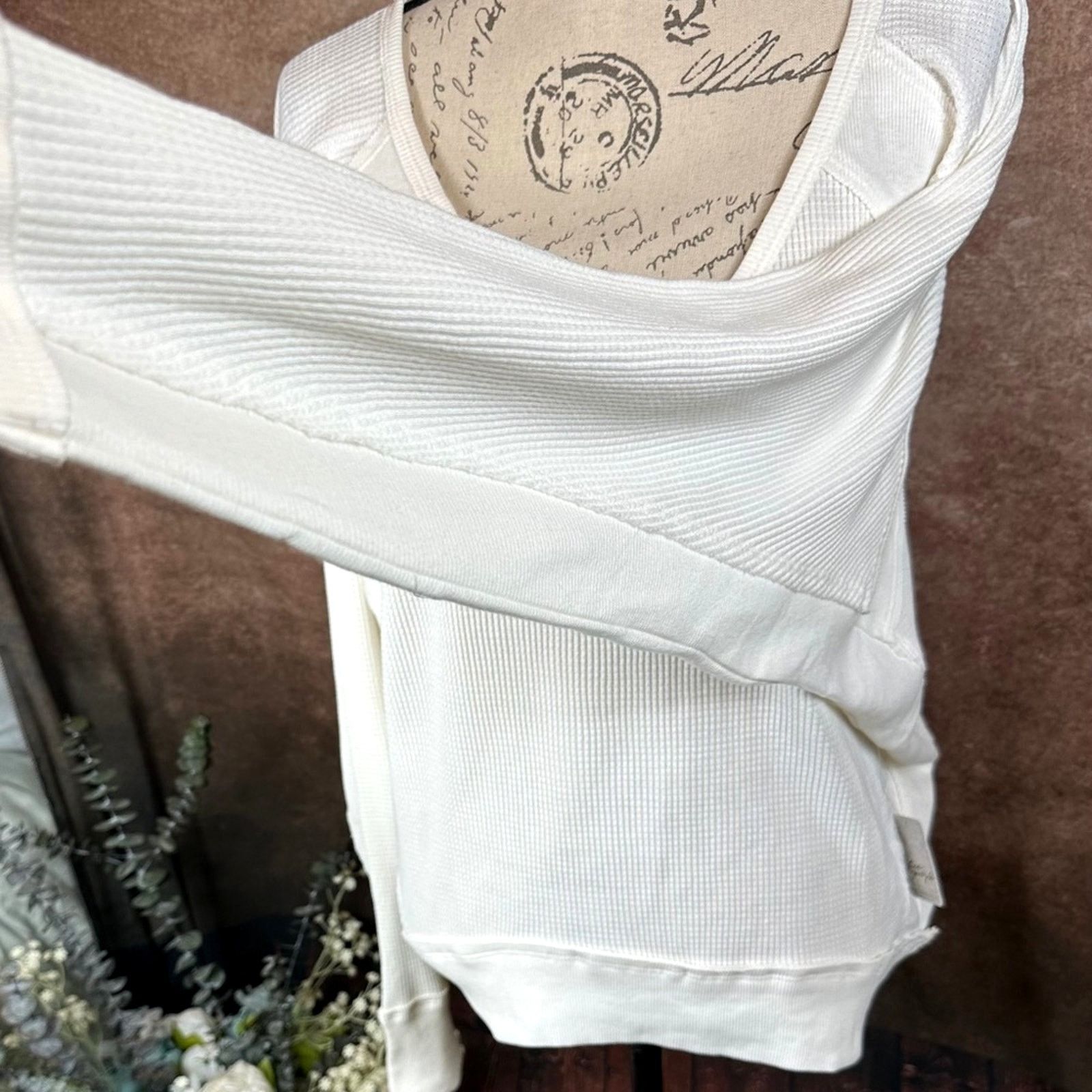 Free People Free People Santa Clara Waffle Knit Oversized Alabaster S Size S / US 4 / IT 40 - 14 Thumbnail