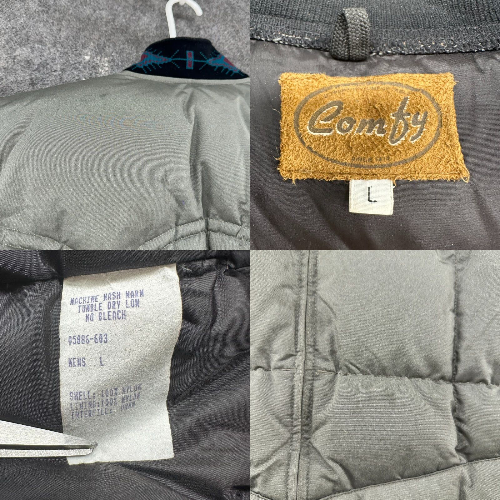 Vintage VINTAGE Comfy Jacket Mens L Grey Bomber Puffer Quilted Down Aztec Western 90s Size US L / EU 52-54 / 3 - 8 Thumbnail