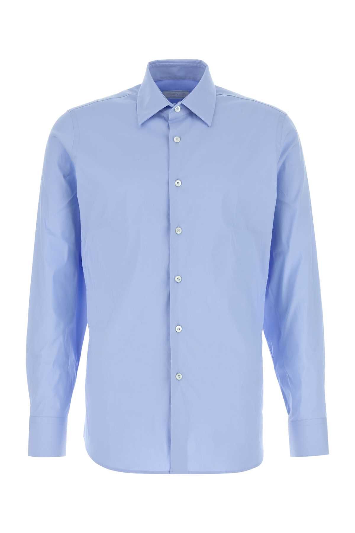 Prada Light Blue Stretch Poplin Shirt Size US XXS / EU 40 - 1 Thumbnail