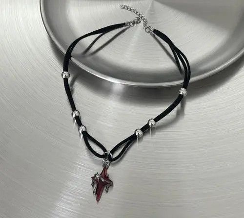 Jewelry Gothic Red Cross Pendant Necklace Size ONE SIZE - 3 Thumbnail