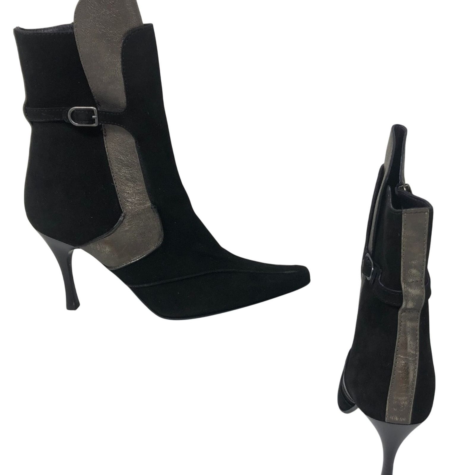 Donald Pliner Donald Pliner Black Suede Leather Metallic Boot $595 NWT Size US 11 / IT 41 - 6 Thumbnail
