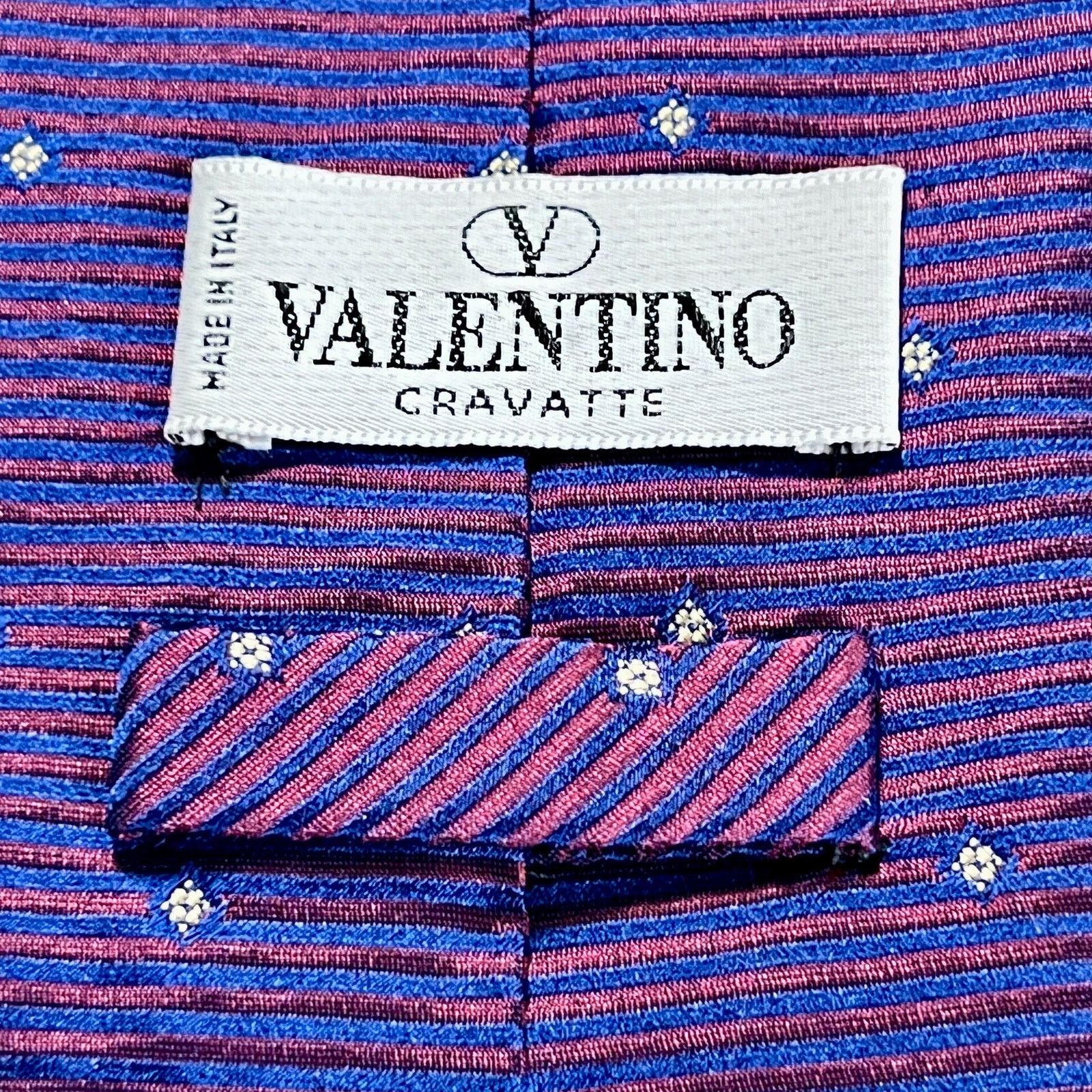 Valentino Valentino Cravatte Tie Made In Italy Red Blue Silk Necktie Size ONE SIZE - 3 Thumbnail