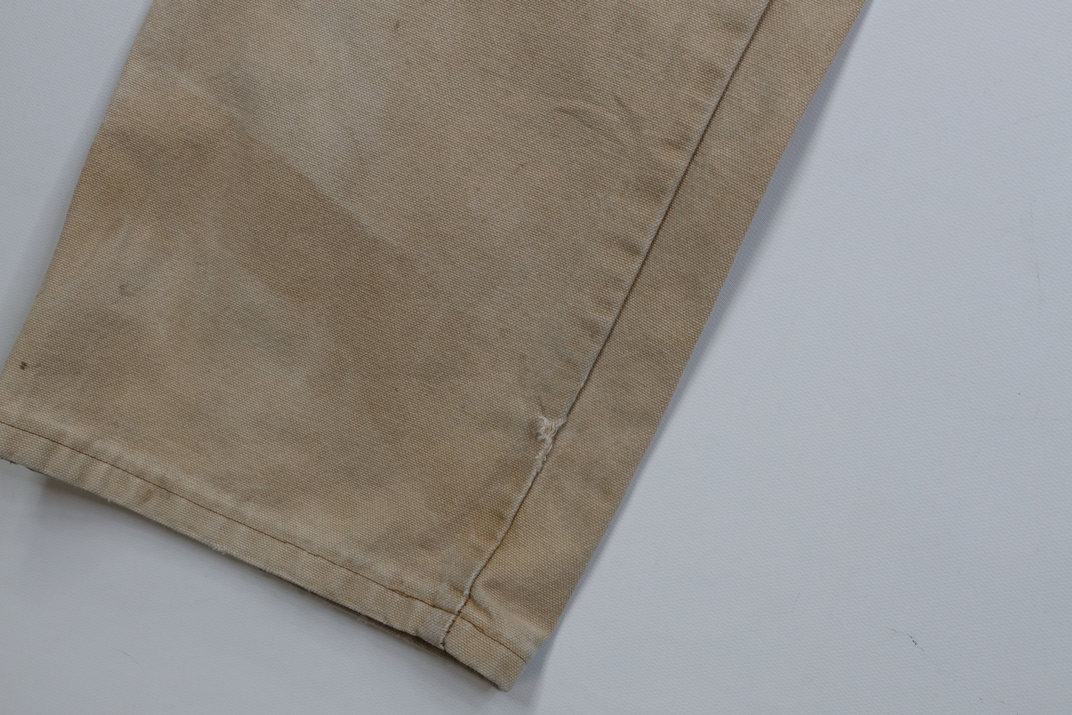 Dickies Vintage 90s Dickies Canvas Wide Leg Dungaree Pants Beige Size US 36 / EU 52 - 6 Thumbnail
