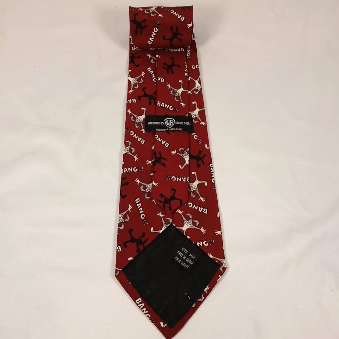 Vintage VINTAGE Warner Bros. Men Necktie Silk 3.75" Burgundy Buggs Bunny Looney Tunes 57" Men Size ONE SIZE - 3 Thumbnail
