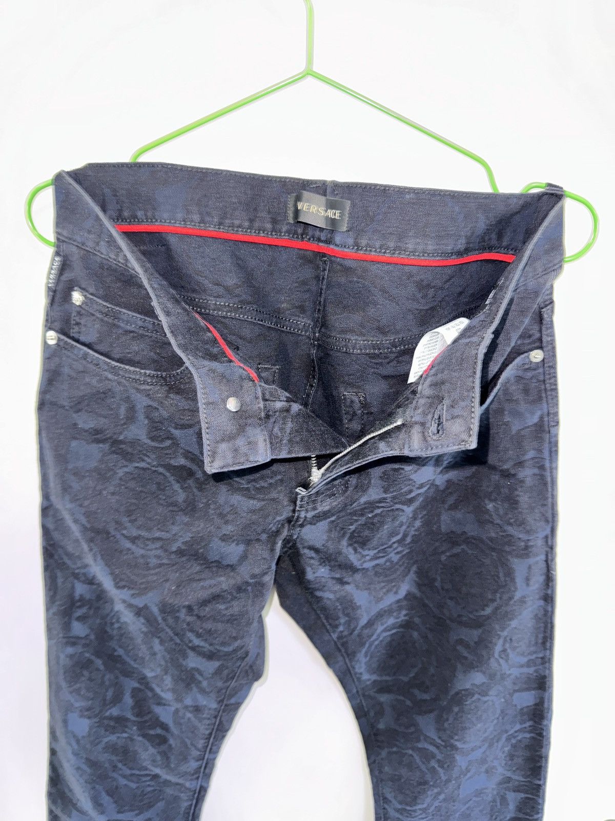 Versace Baroque Jeans Cody Fit Dark Navy blue Medusa Print Slim Size US 31 - 7 Thumbnail
