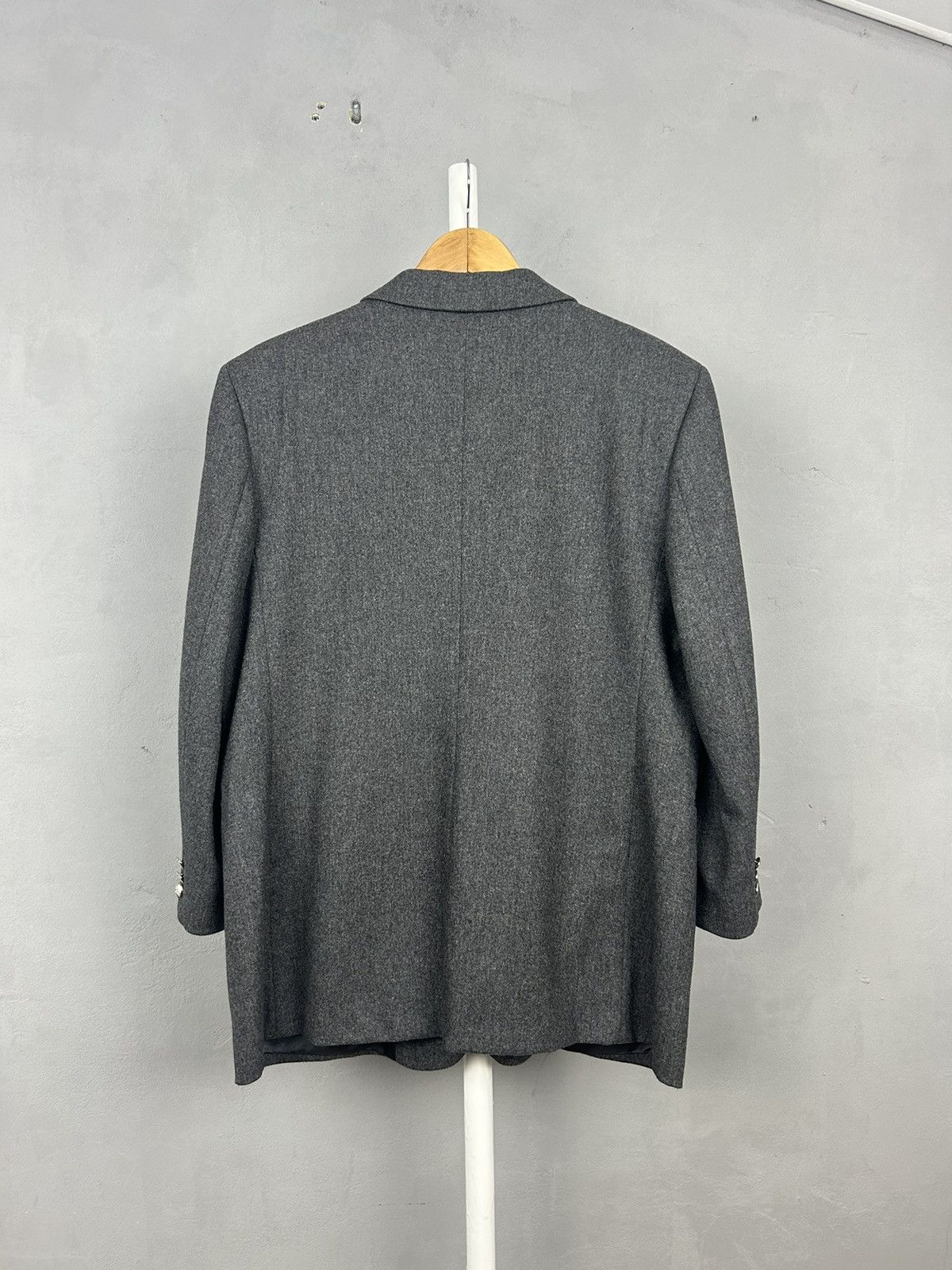 Burberry Burberry Women’s Grey Wool Blazer Made in England Vintage Size L / US 10 / IT 46 - 9 Thumbnail