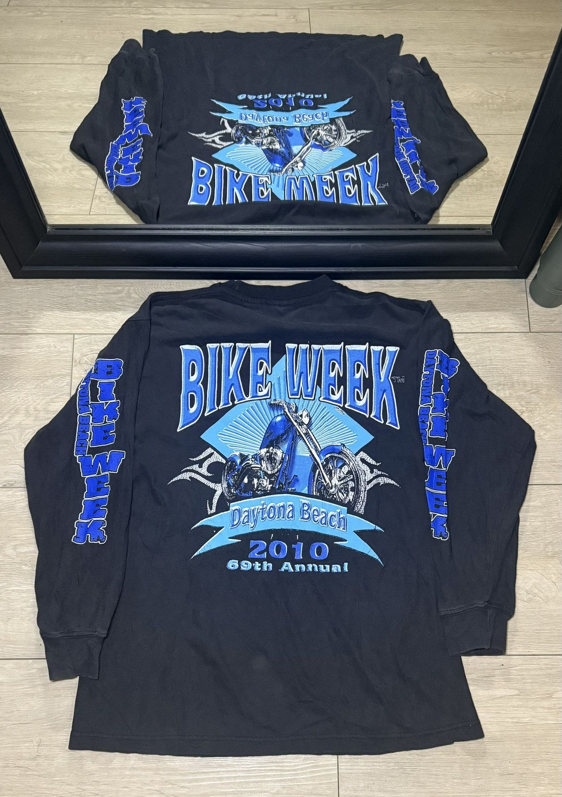 Y2K 2010 Daytona Beach Bike Week Chopper Logo Shirt