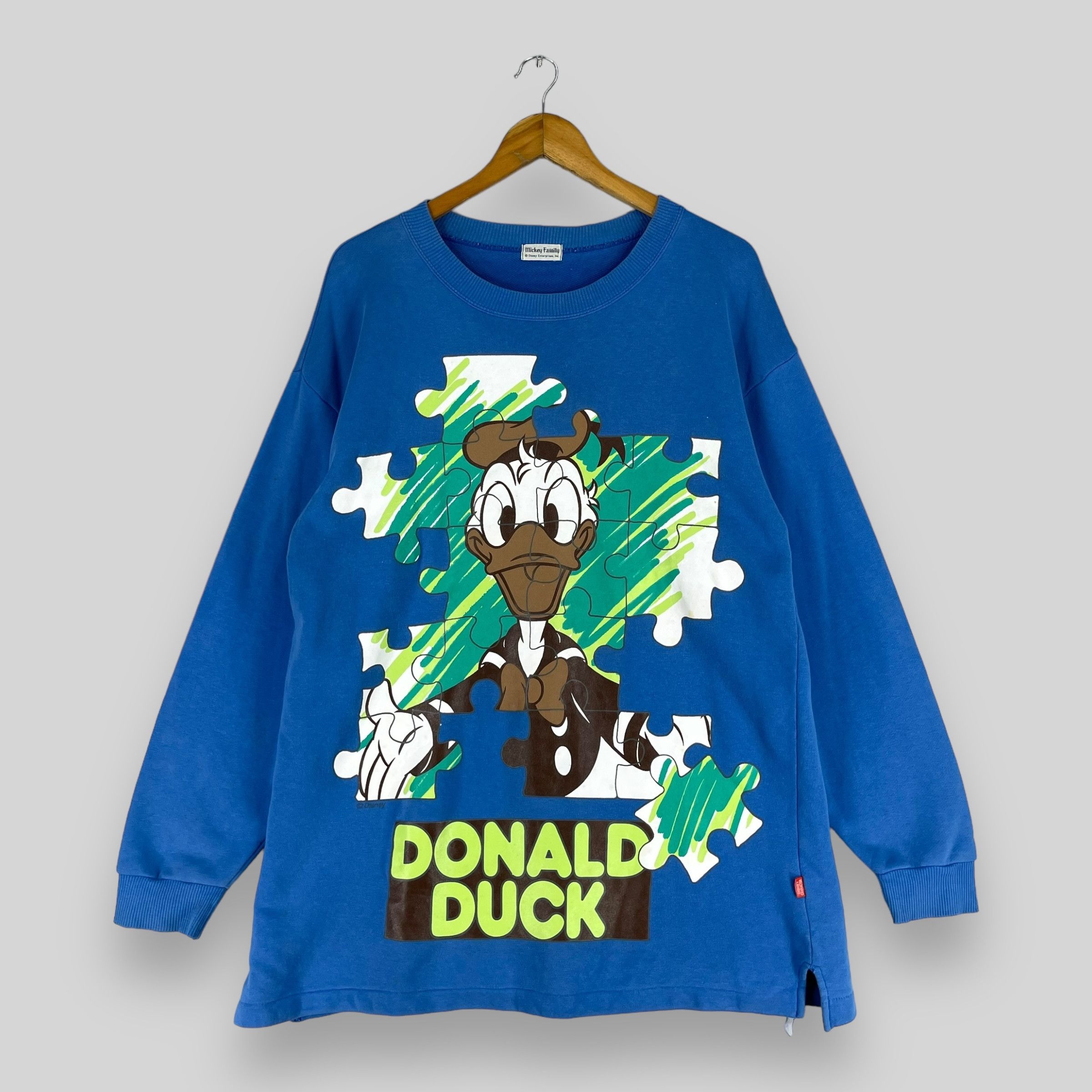 Disney × Vintage Vintage 90's DONALD DUCK Puzzle Printed Pullover Sweater Size US M / EU 48-50 / 2 - 1 Thumbnail