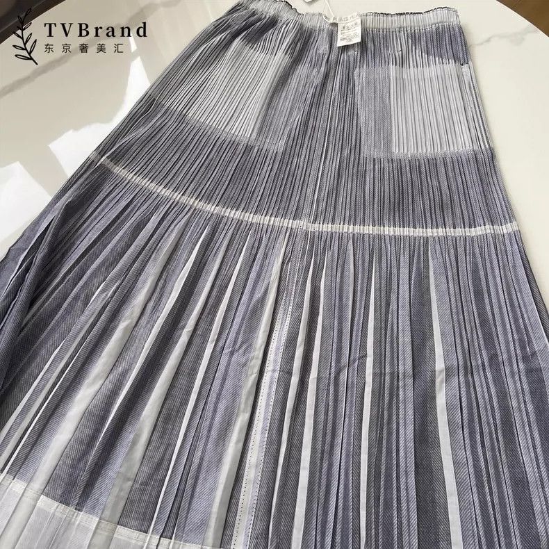 Issey Miyake Issey Miyake size:3 A half-length pleated dress with grey Size 22" - 7 Thumbnail