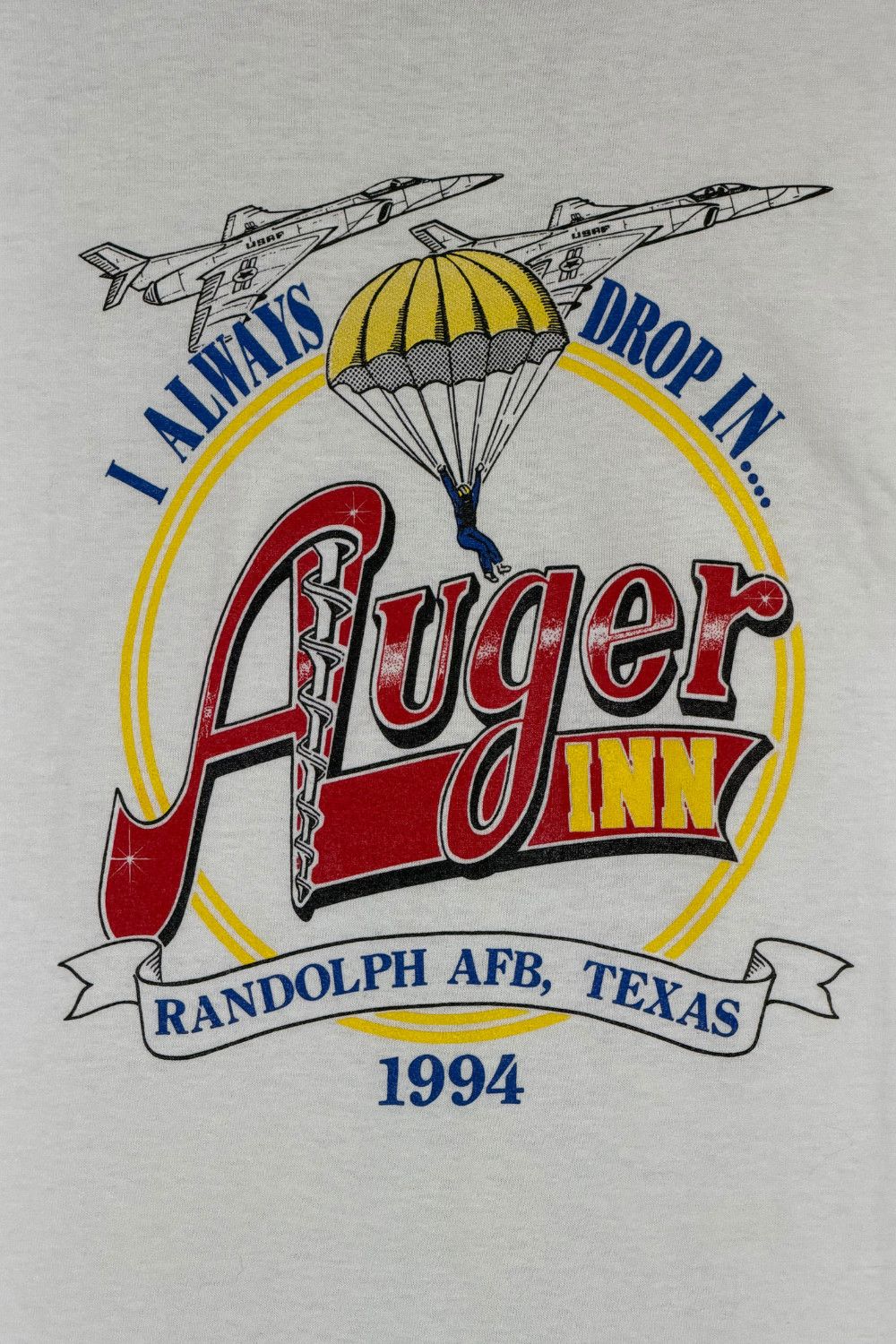 Hanes Vintage 1994 US Air Force Randolph AFB Auger Inn T-Shirt USA Size US XL / EU 56 / 4 - 5 Thumbnail