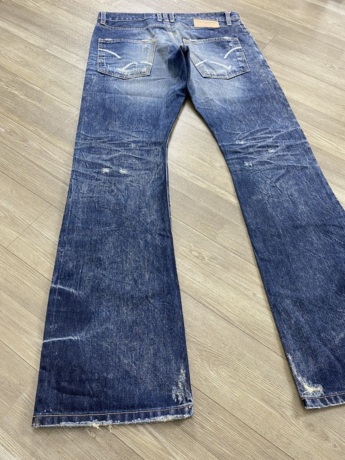If Six Was Nine 2000s Dot & Stripe Distressed Punk Lgb Style Flared Jeans Size US 30 / EU 46 - 18 Thumbnail