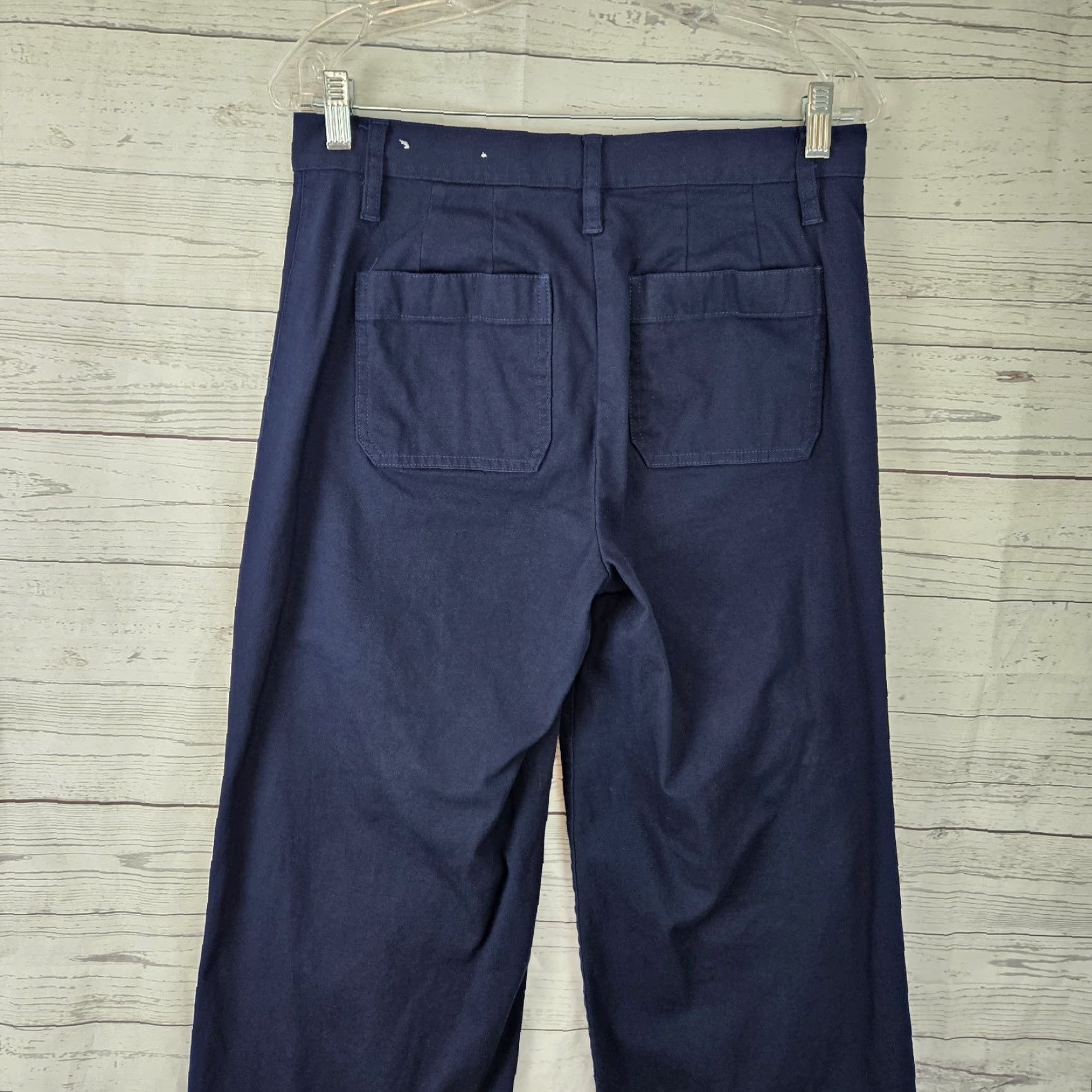 Loft LOFT Ann Taylor Womens Wide-Leg Crop Pants Sz 6 Blue Cotton High Rise Cropped Pants Womens Boys Girls Mens Size 28" / US 6 / IT 42 - 4 Thumbnail