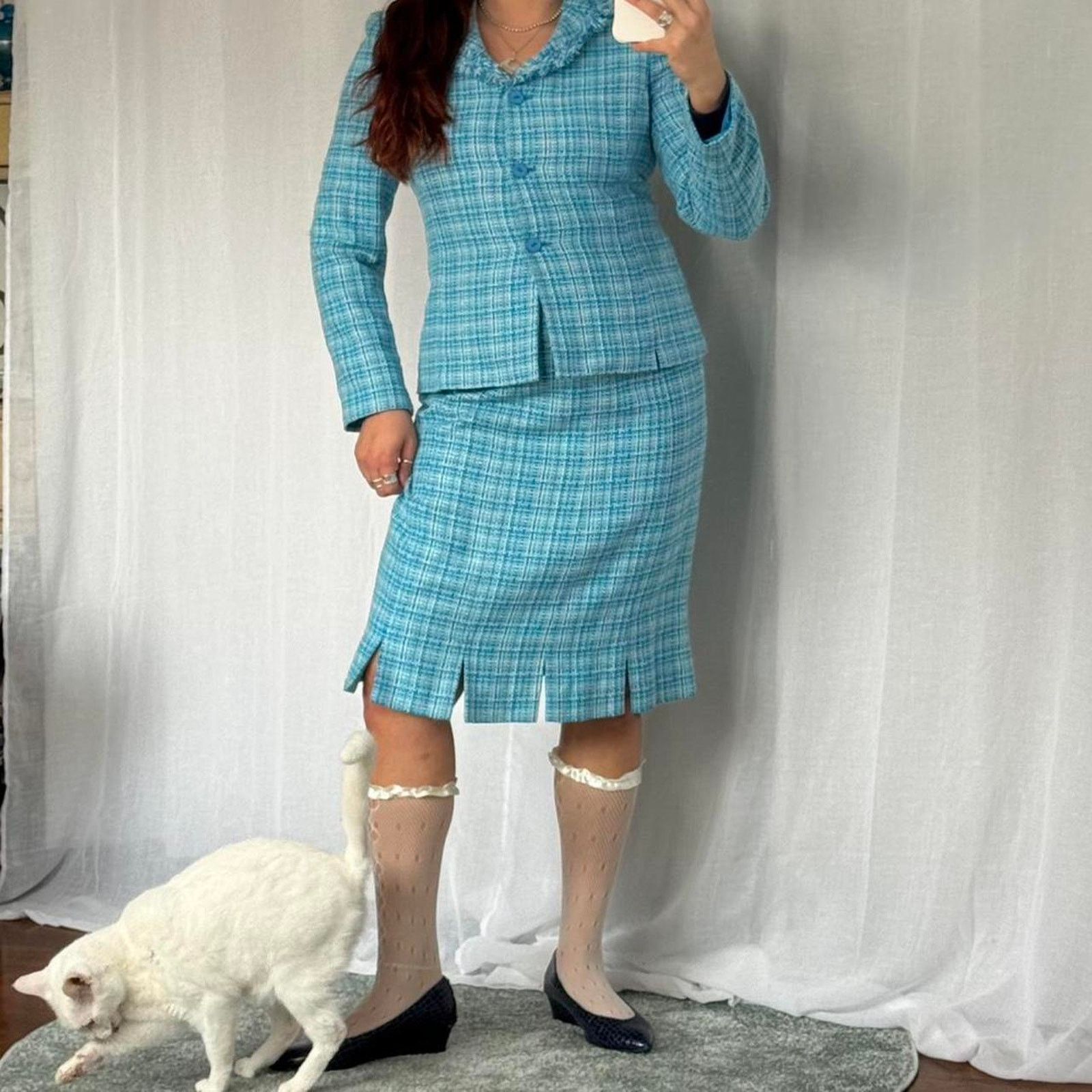 Vintage 💎 Vintage 90’s Le Suit Tweed Skirt Set 💎 Size L / US 10 / IT 46 - 2 Thumbnail
