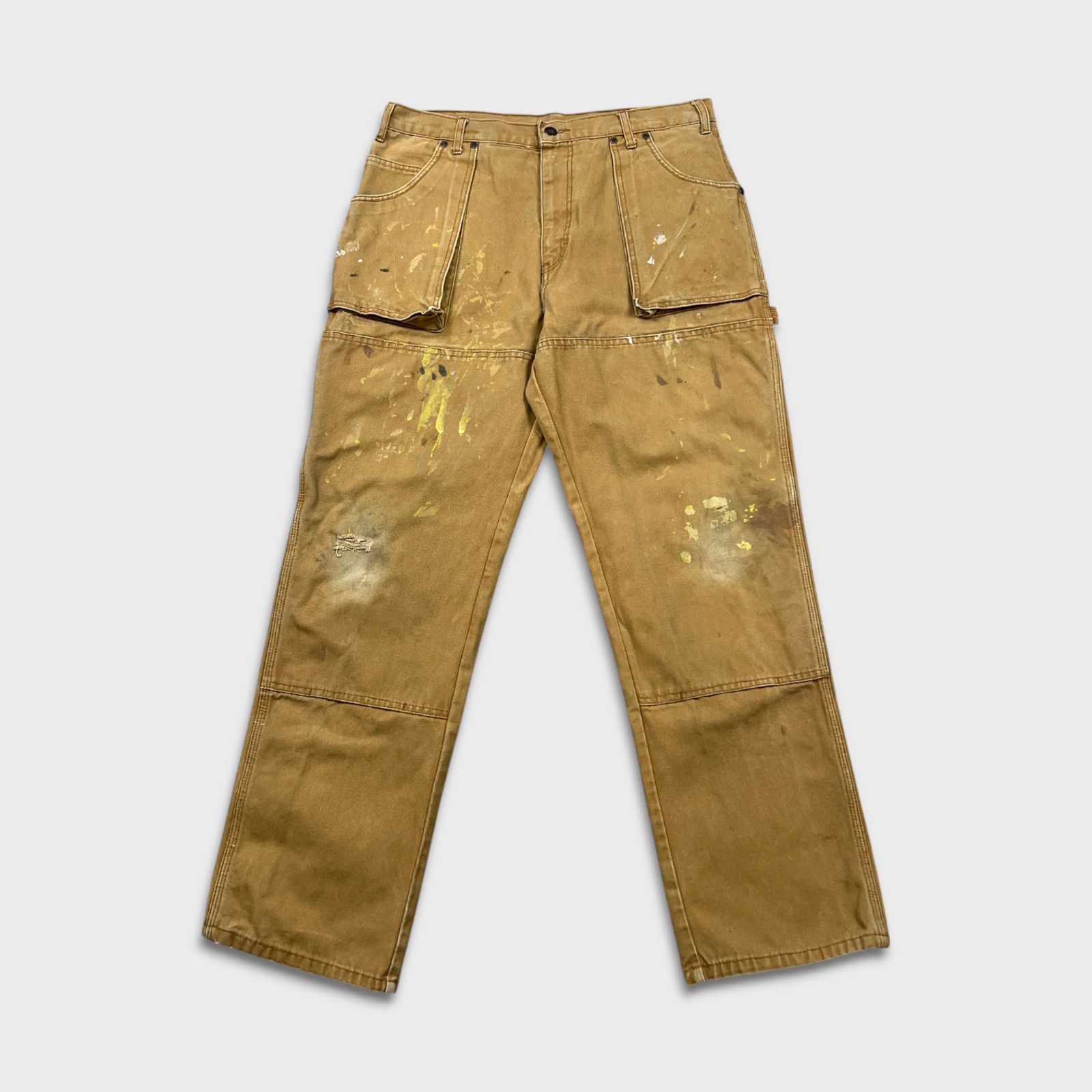 Dickies × Vintage Dickies Pants 38x30 Double Knee Distress Carpenter Canvas Size US 34 / EU 50 - 1 Thumbnail