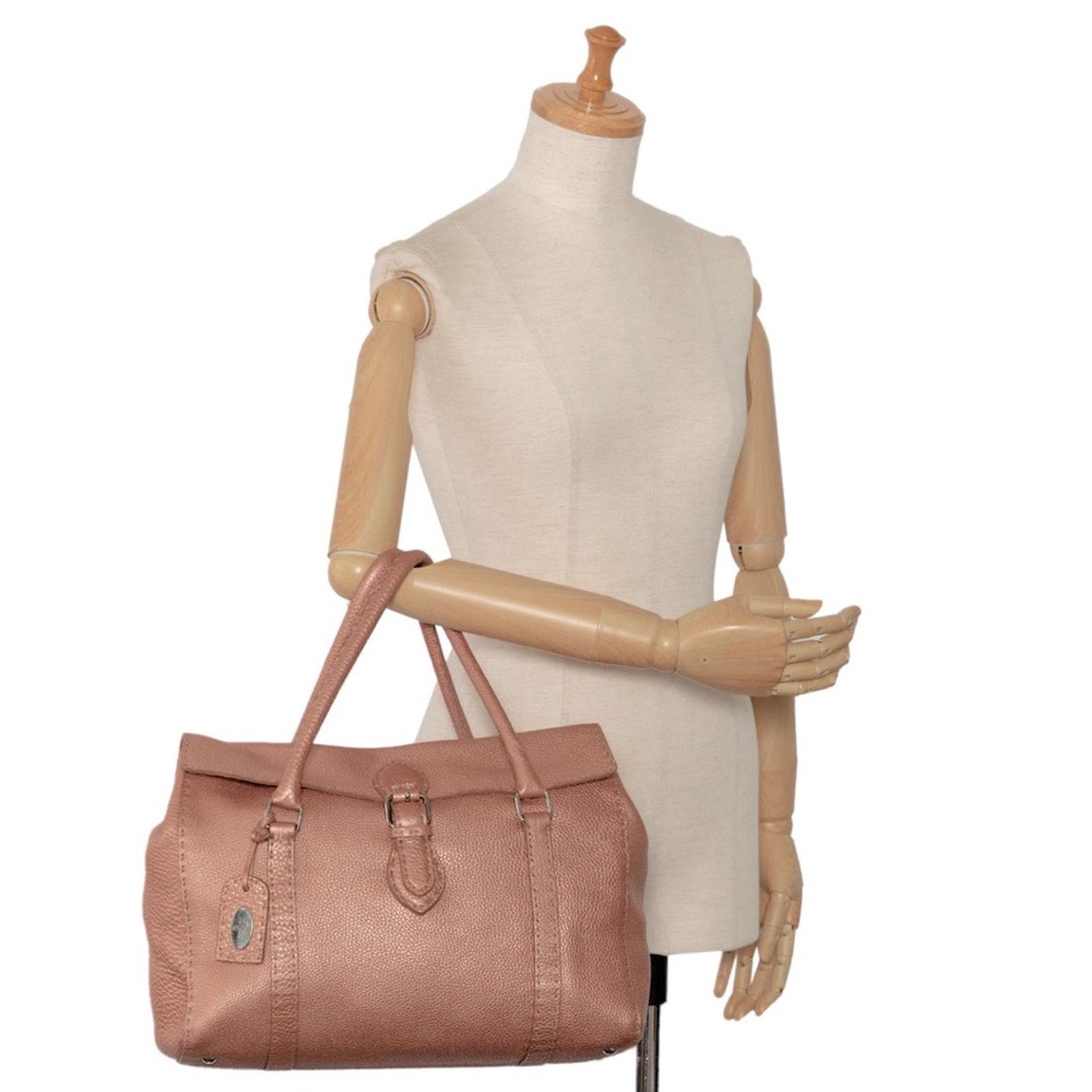 Fendi Fendi Selleria Linda Large Pink Leather Flap Tote Size ONE SIZE - 15 Thumbnail