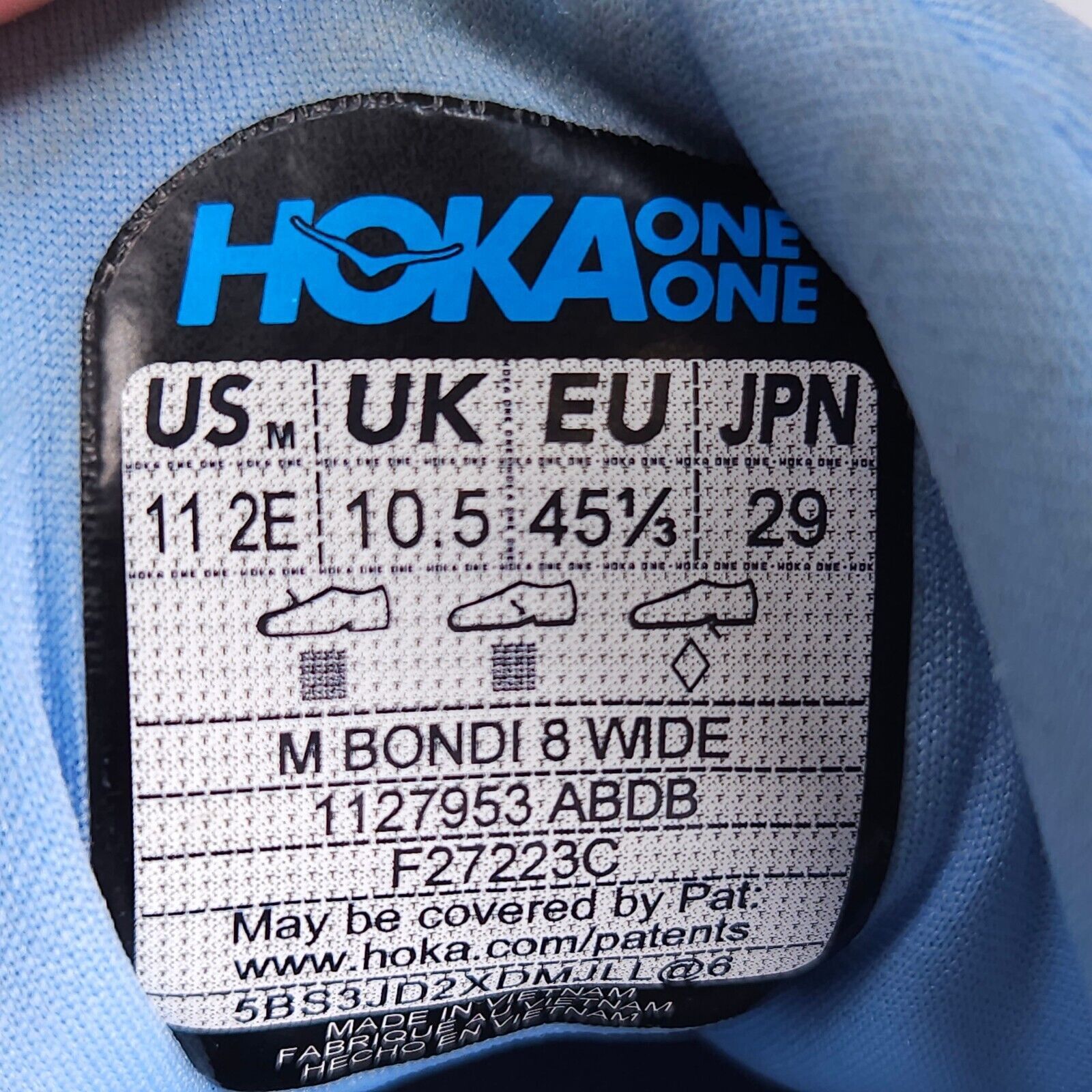 Hoka Hoka One One Bondi 8 Shoe Mens Size 11 2E F27223C Blue Size US 11 / EU 44 - 11 Thumbnail