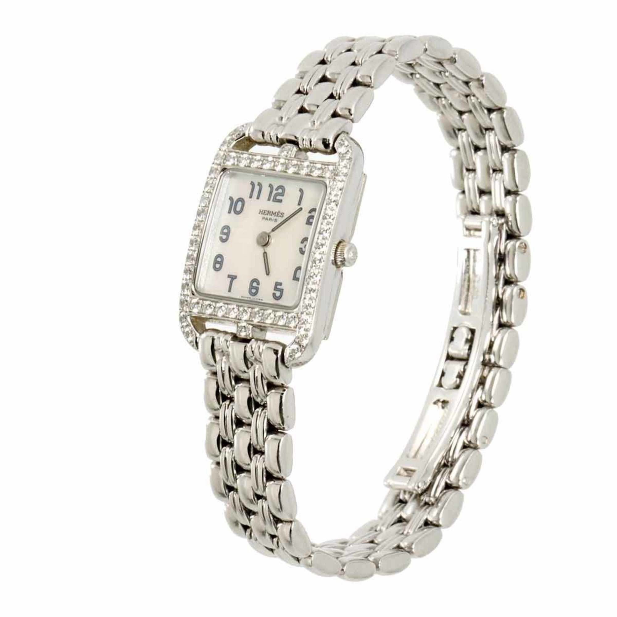 Hermes Hermes Cape Cod Mini CC1 192 Women's Watch, Diamond Bezel, White Shell, 18K Gold, Solid Quartz Watch Size ONE SIZE - 1 Thumbnail