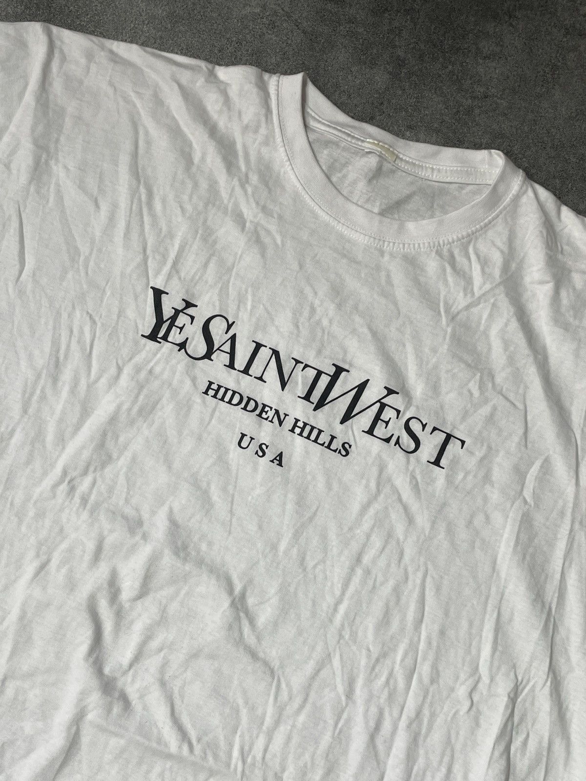 Vintage 🔥Offers🔥Streetwear Hype Yves Saint West USA Tee Spellout Size US XL / EU 56 / 4 - 2 Thumbnail