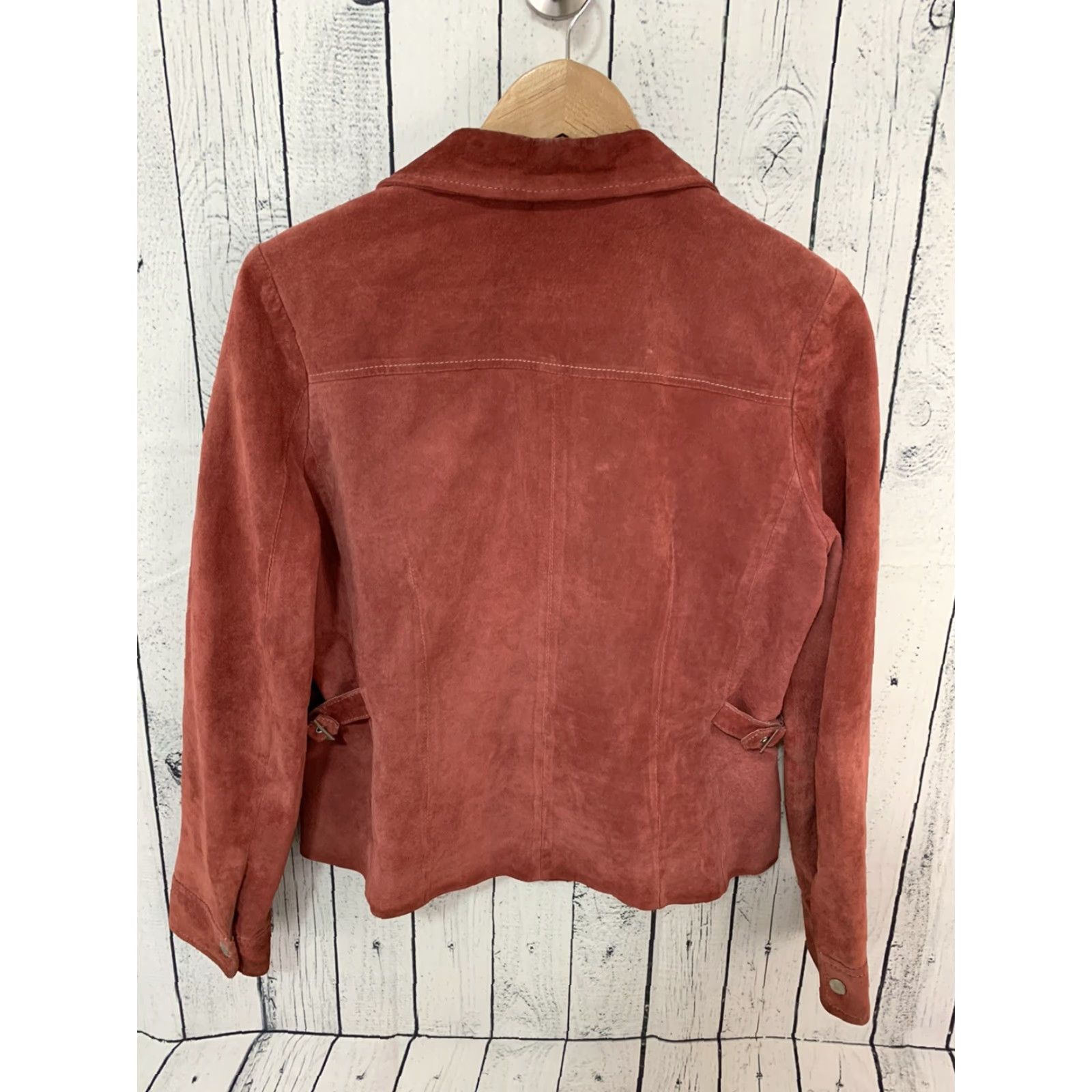 Vintage TRUE GRIT Leather Coat Women's Size S Red Full Zip Suede Leather Jacket Size S / US 4 / IT 40 - 7 Thumbnail