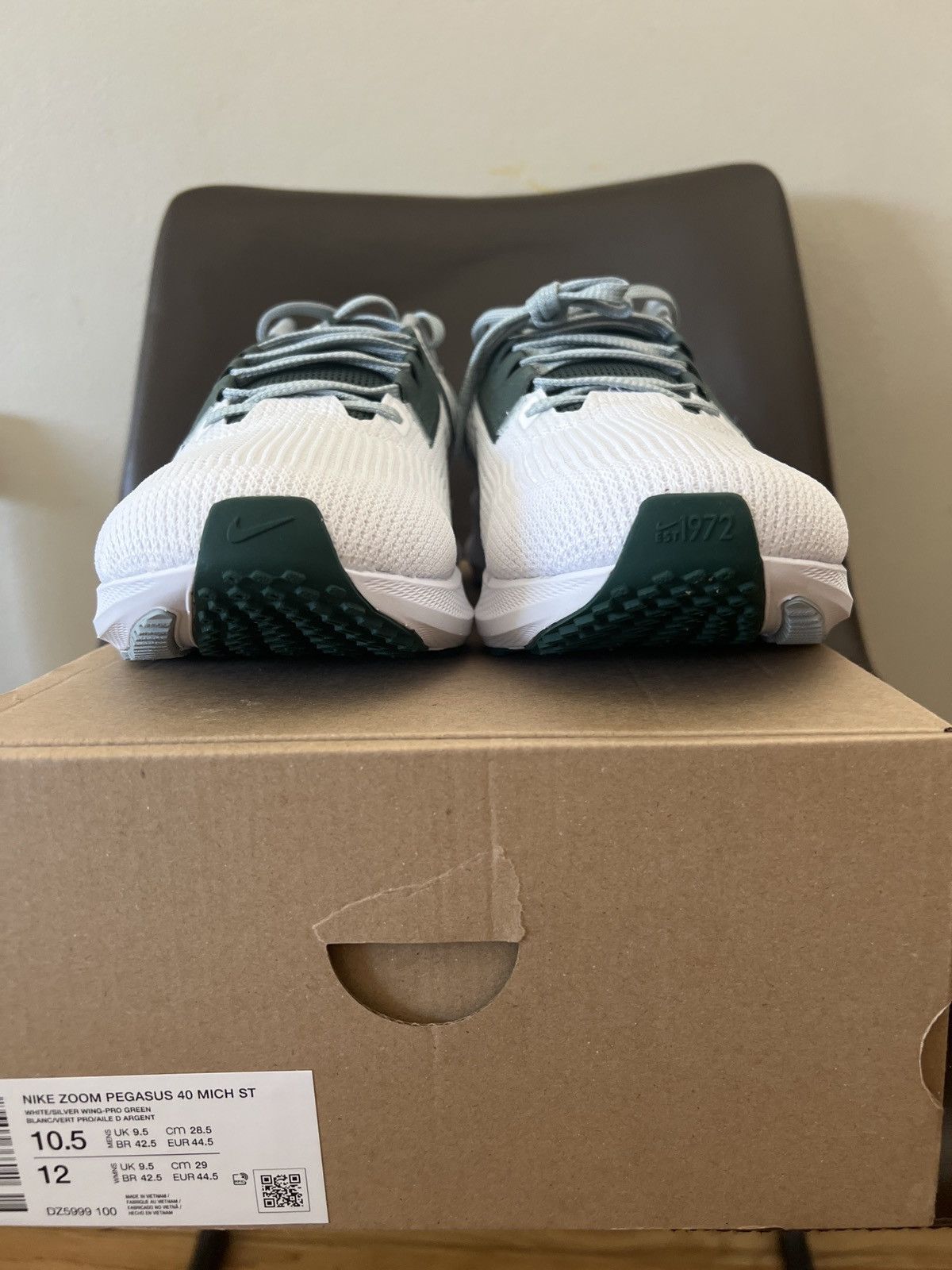 image of Nike Zoom Pegasus 40 Michigan State Spartans - 10.5 Shoes in White, Men's