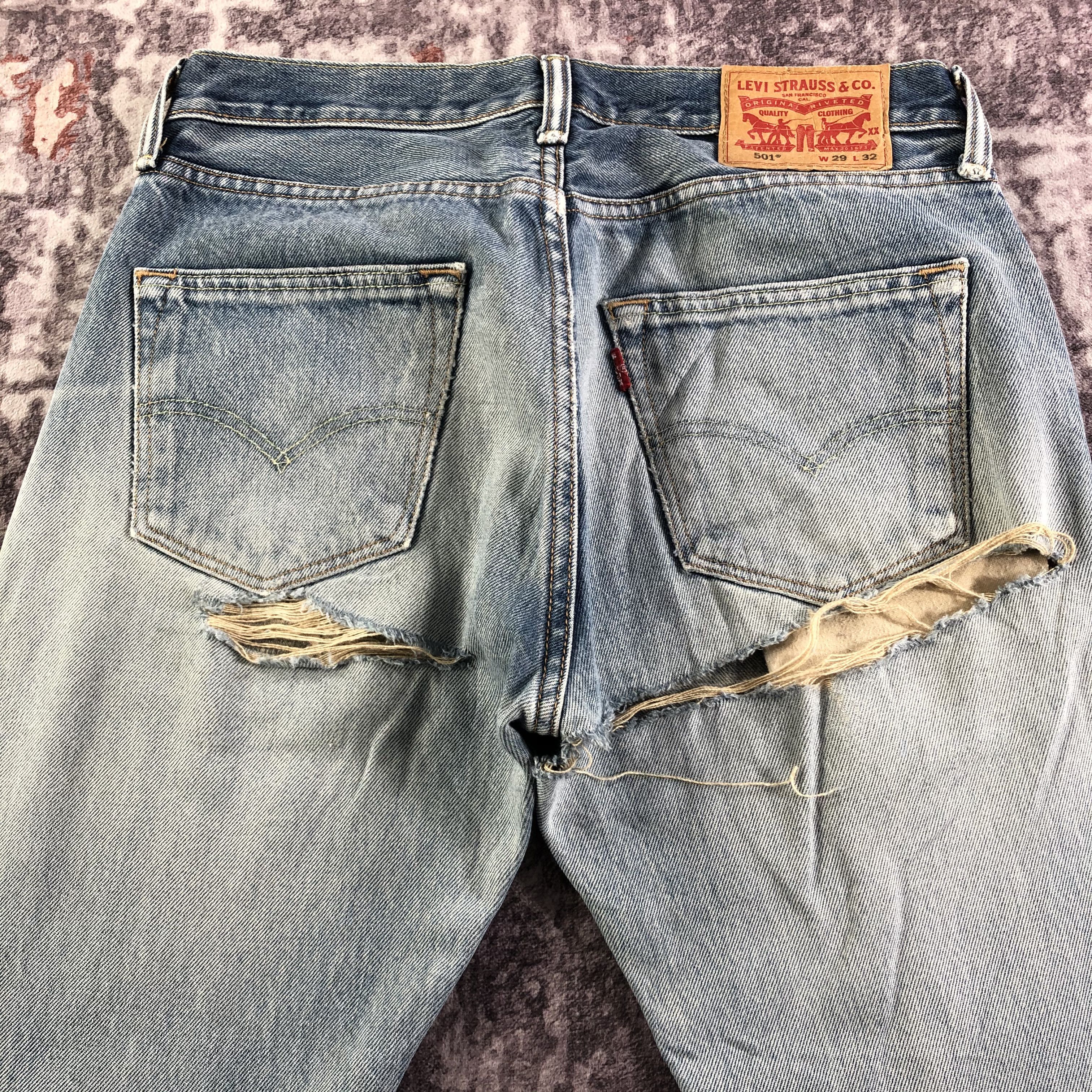 Levi's Vintage Blue Wash Levis 501 Jeans-JM3339 Size US 31 - 5 Thumbnail
