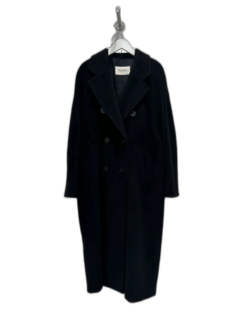 Max Mara Maxmara Black 101801 Long Coat Size US M / EU 48-50 / 2 - 1 Thumbnail