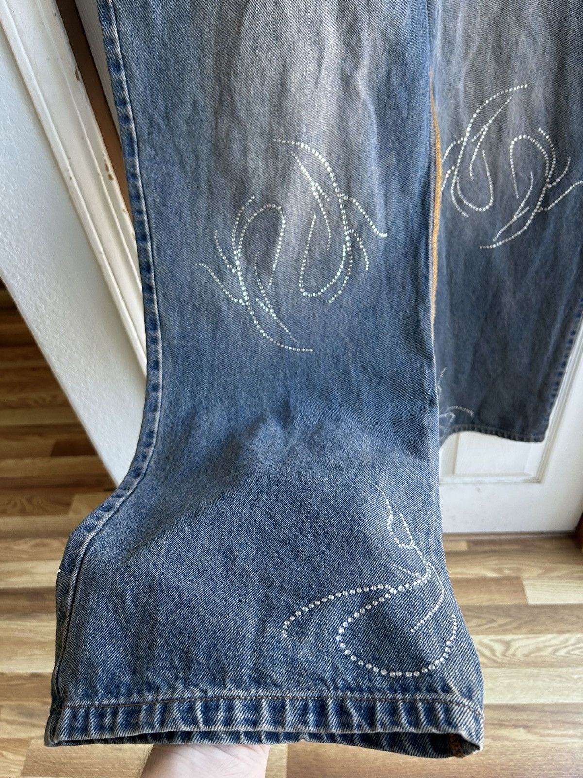 Heron Preston Heron Preston H2 Rhinestone Baggy Denim Jeans Size 36 x 32 Size US 36 / EU 52 - 2 Thumbnail