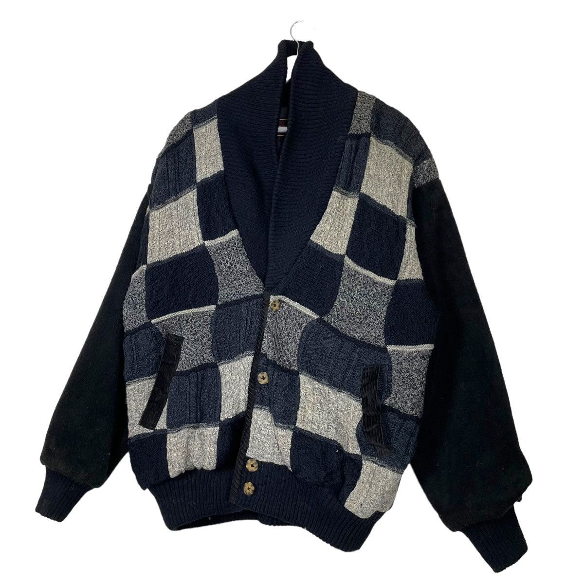Issey Miyake × Japanese Brand × Joie de Vivre 💥BOXY VIVRE CLUB KNIT BOMBER JACKET ISSEY MIYAKE INSPIRED Size US XL / EU 56 / 4 - 2 Thumbnail