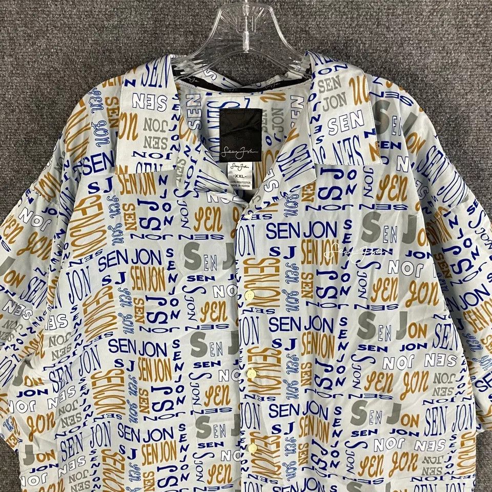 Sean John Sean John Button Up Shirt Men's XXL All Over Print Polyester Size US XXL / EU 58 / 5 - 2 Thumbnail