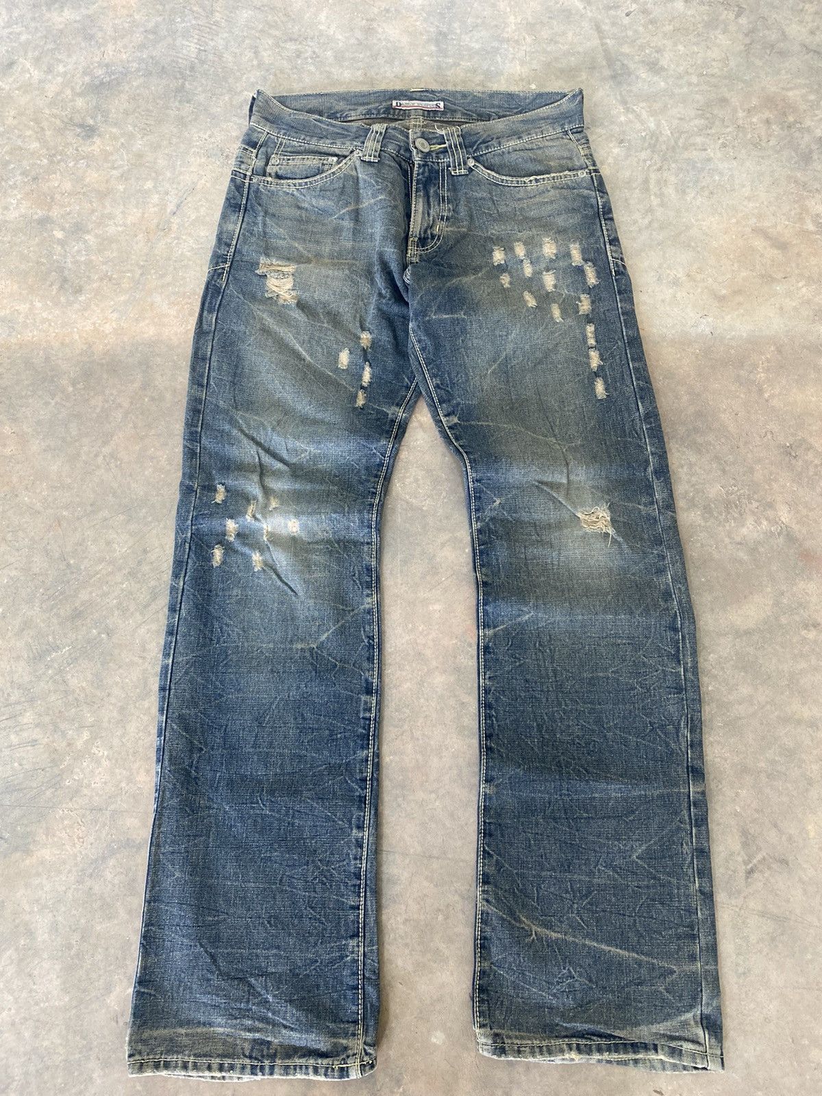 Hysteric Glamour Sick☠️ DS Claw Flare Jeans Distressed Punk Grunge Gothic Lgb Size US 31 - 4 Thumbnail