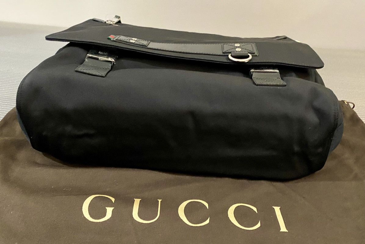 Gucci Gucci 🇮🇹 Nero ballistic nylon messenger bag unisex NEW Size ONE SIZE - 19 Thumbnail