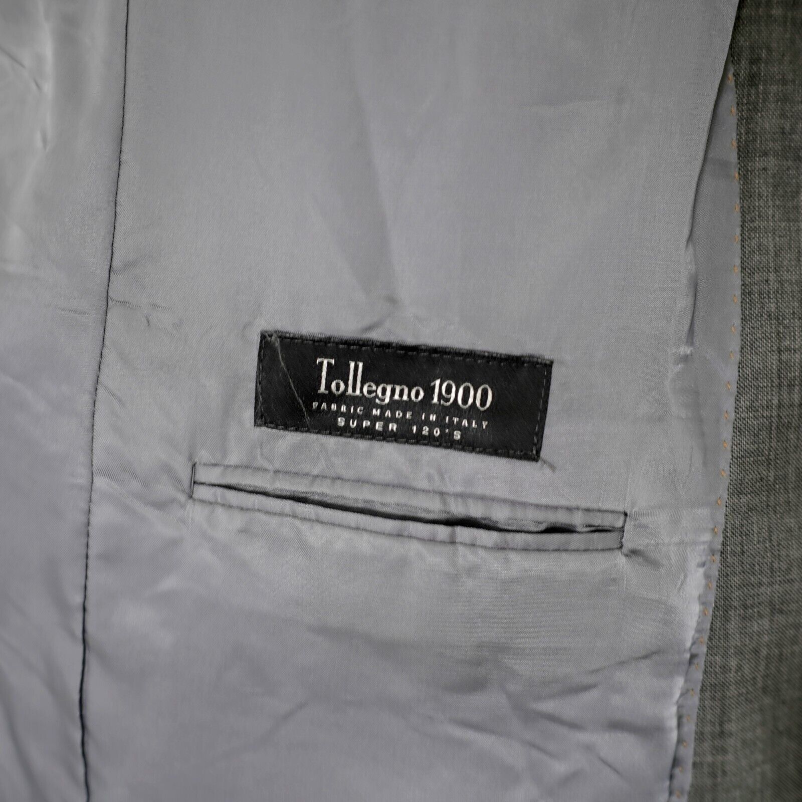 Joseph Abboud Joseph Abboud Tollegno 1900 Super 120s Wool Gray Sharkskin 4 Size 42R - 9 Thumbnail