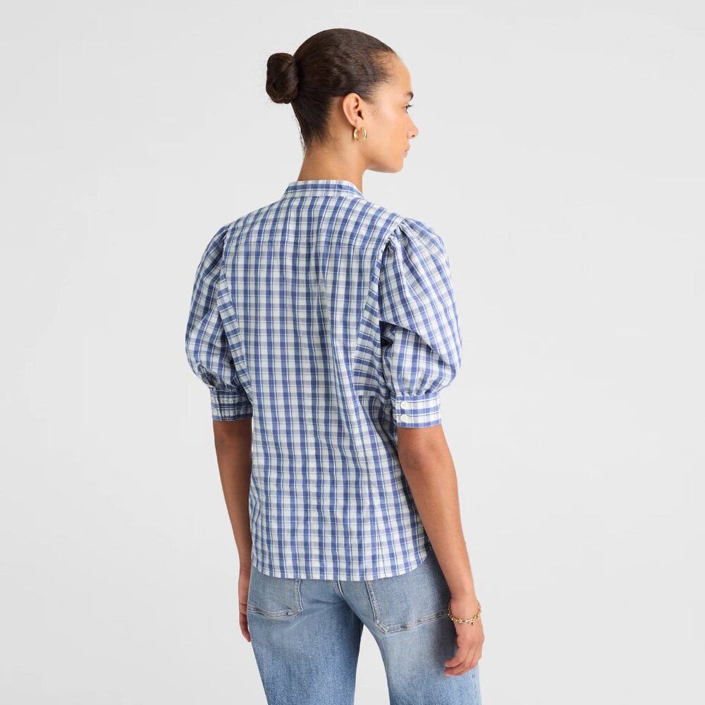Madewell NWT New $98 Madewell Puff-Sleeve Band-Collar Cotton Blue Pl Size XL / US 12-14 / IT 48-50 - 3 Thumbnail