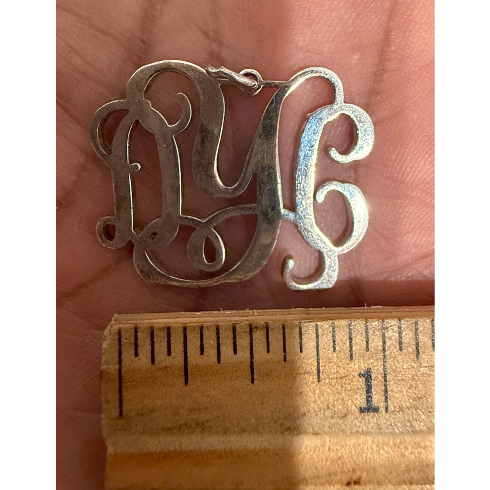 Other Vintage Monogram Sterling Silver 925 Pendant Authentic Size ONE SIZE - 4 Thumbnail