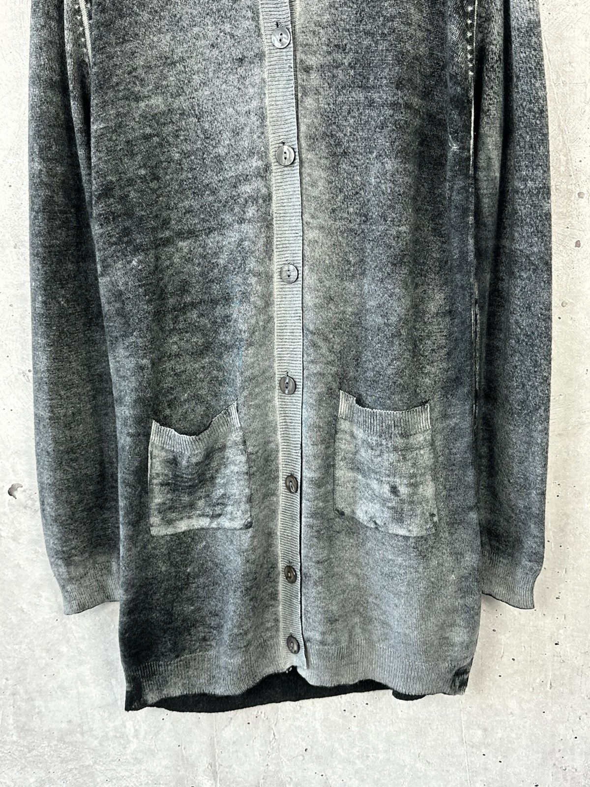 Cop Copine × Vintage Cop Copine Aztec Tattoo Print Washed Grey Long Cardigan Size S / US 4 / IT 40 - 4 Thumbnail