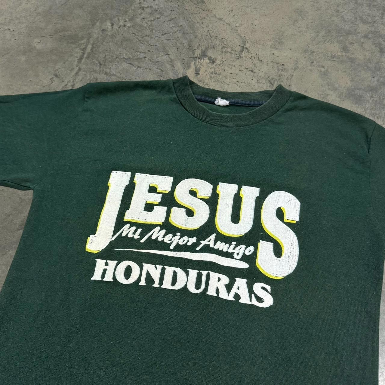 Vintage Vintage 90s Faded Jesus Mi Mejor Amigo Honduras T-Shirt Size US S / EU 44-46 / 1 - 1 Thumbnail
