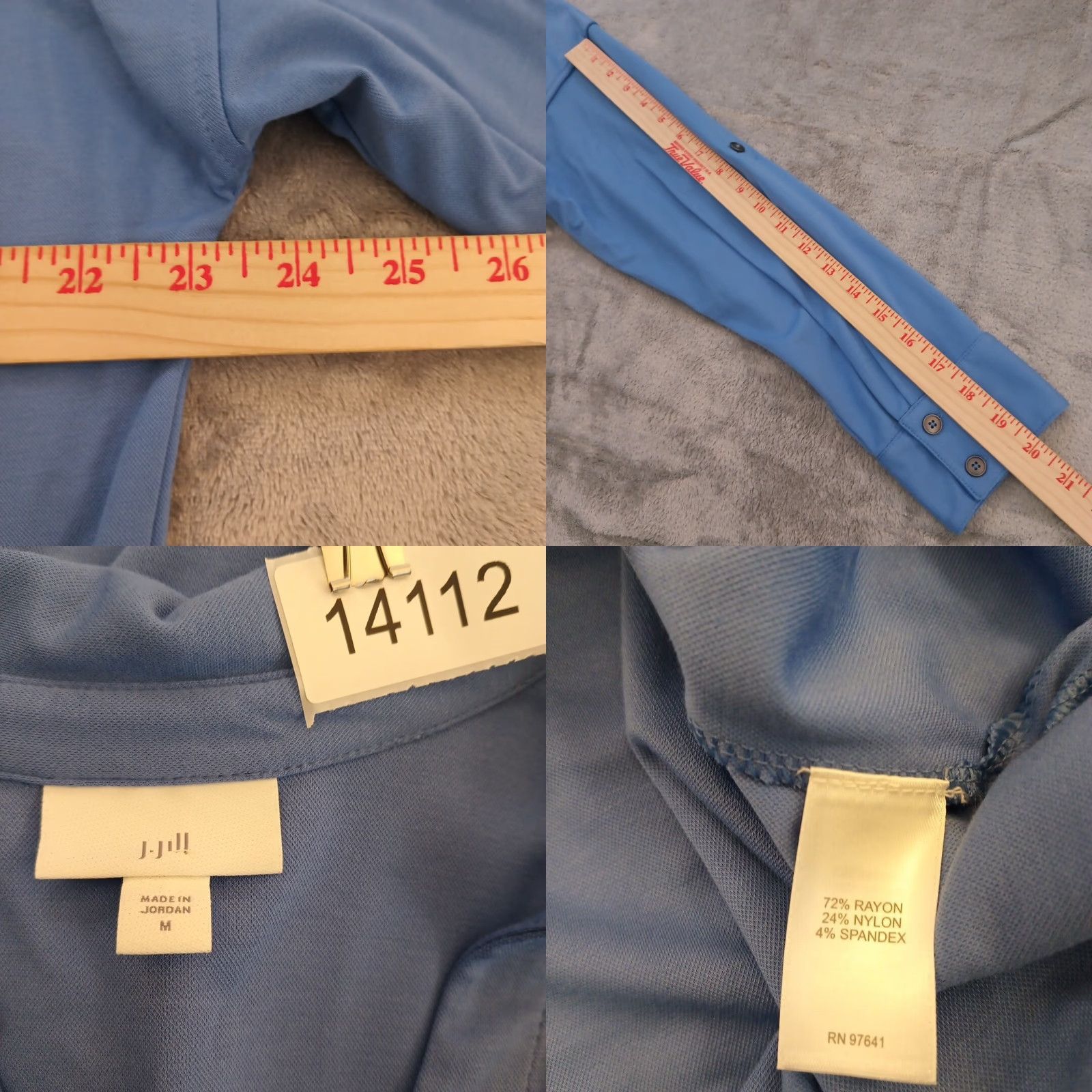 J. Jill J.Jill Shirt Womens Medium Blue Roll Tab Long Sleeve Oversized Button Up Shirt Size M / US 6-8 / IT 42-44 - 8 Thumbnail