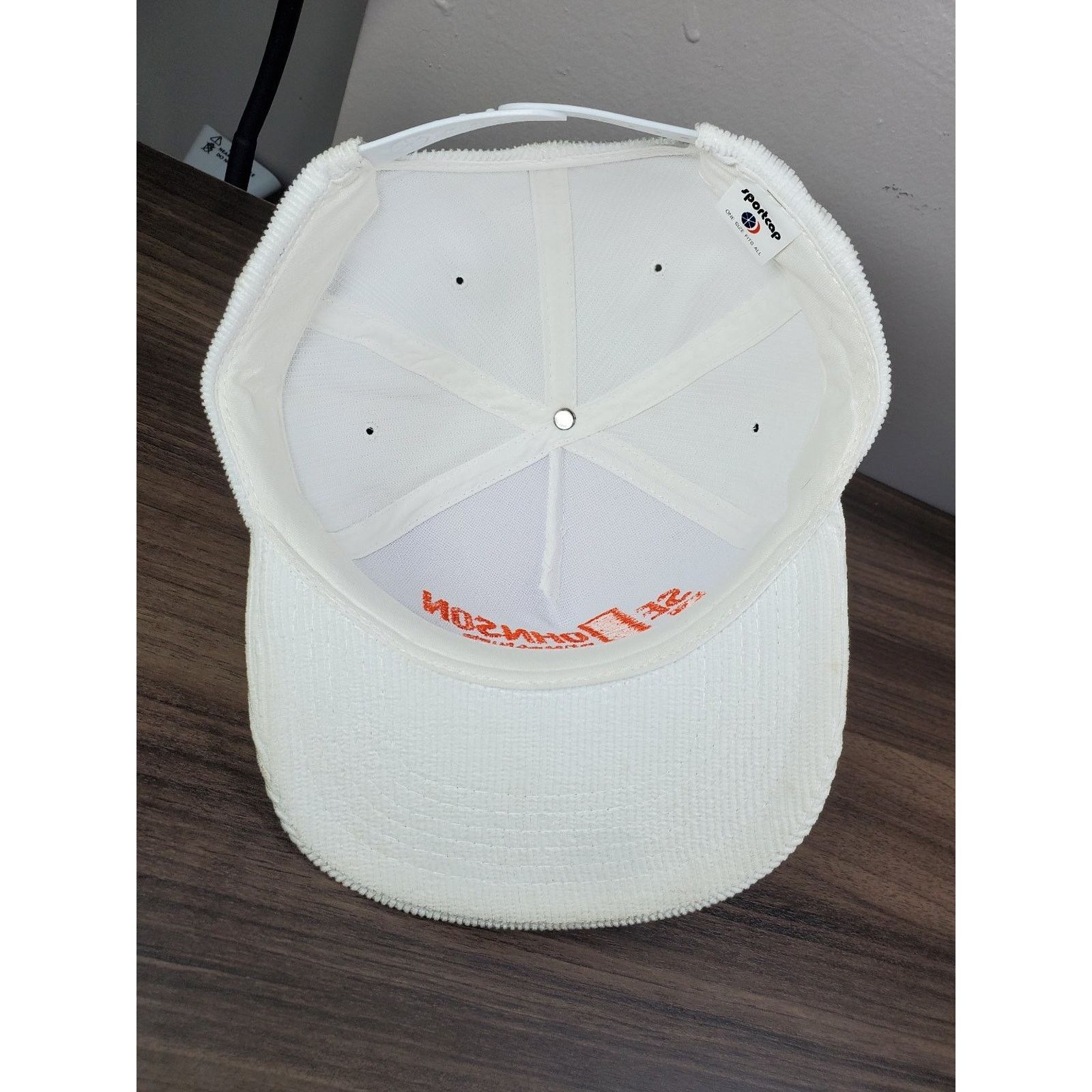 Vintage SE Johnson Companies White Corduroy Trucker Hat Snapback Cap Size ONE SIZE - 10 Thumbnail