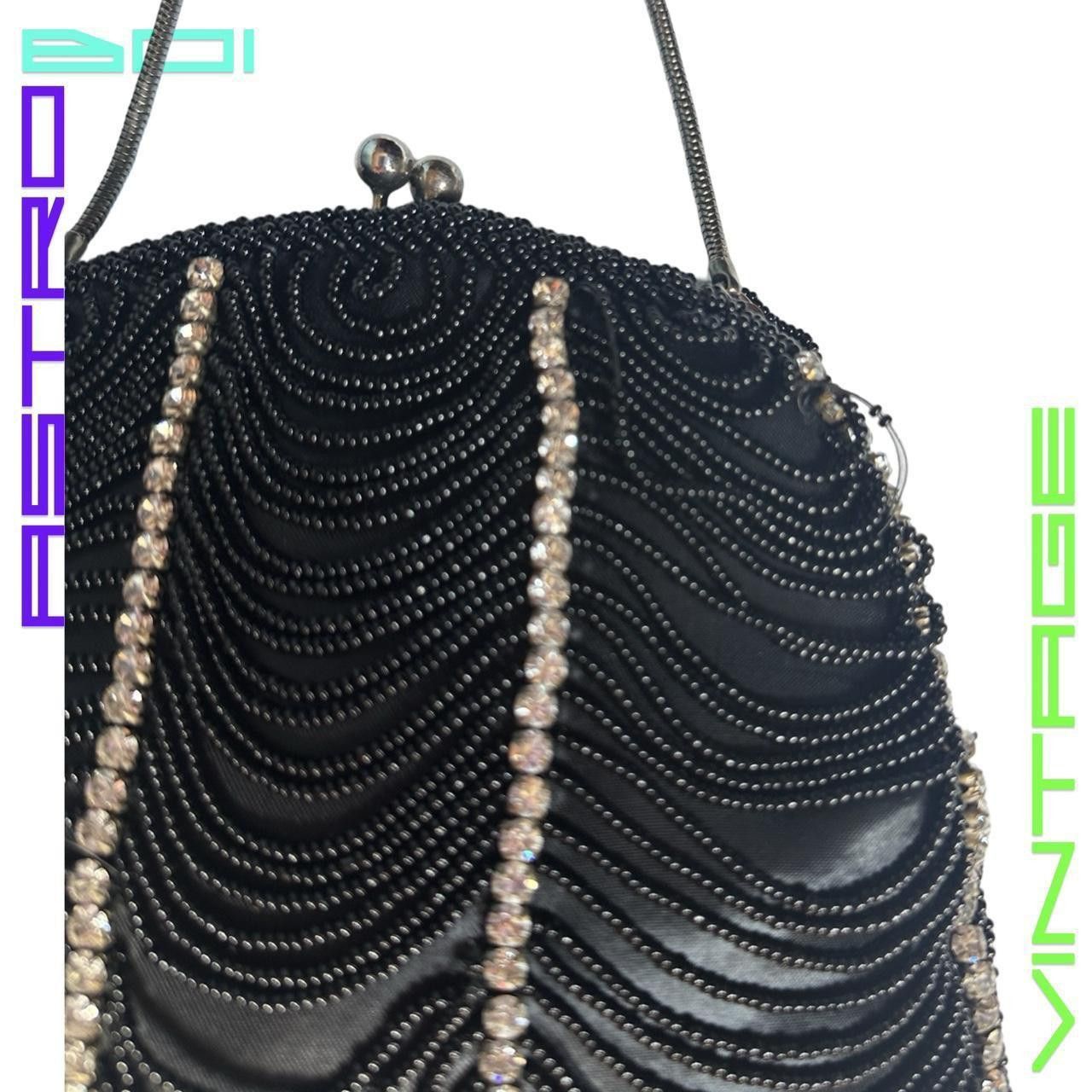 Other VINTAGE 20'S STYLE BLACK BEADED DIAMONTE EVENING PURSE Size ONE SIZE - 6 Thumbnail