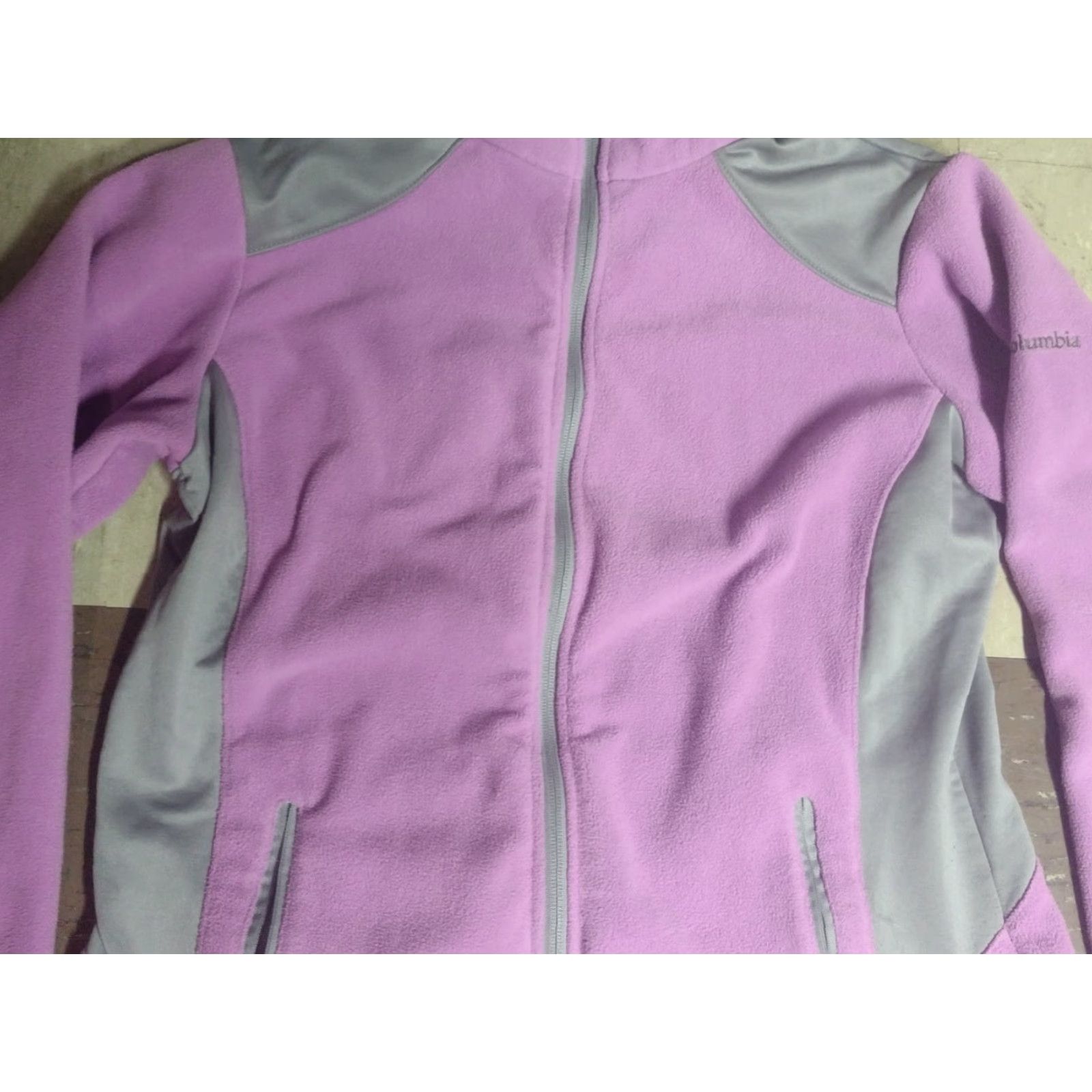 Vintage COLUMBIA Fleece Jacket Full Zip Women's Pink/Gray Size Large Size L / US 10 / IT 46 - 3 Thumbnail